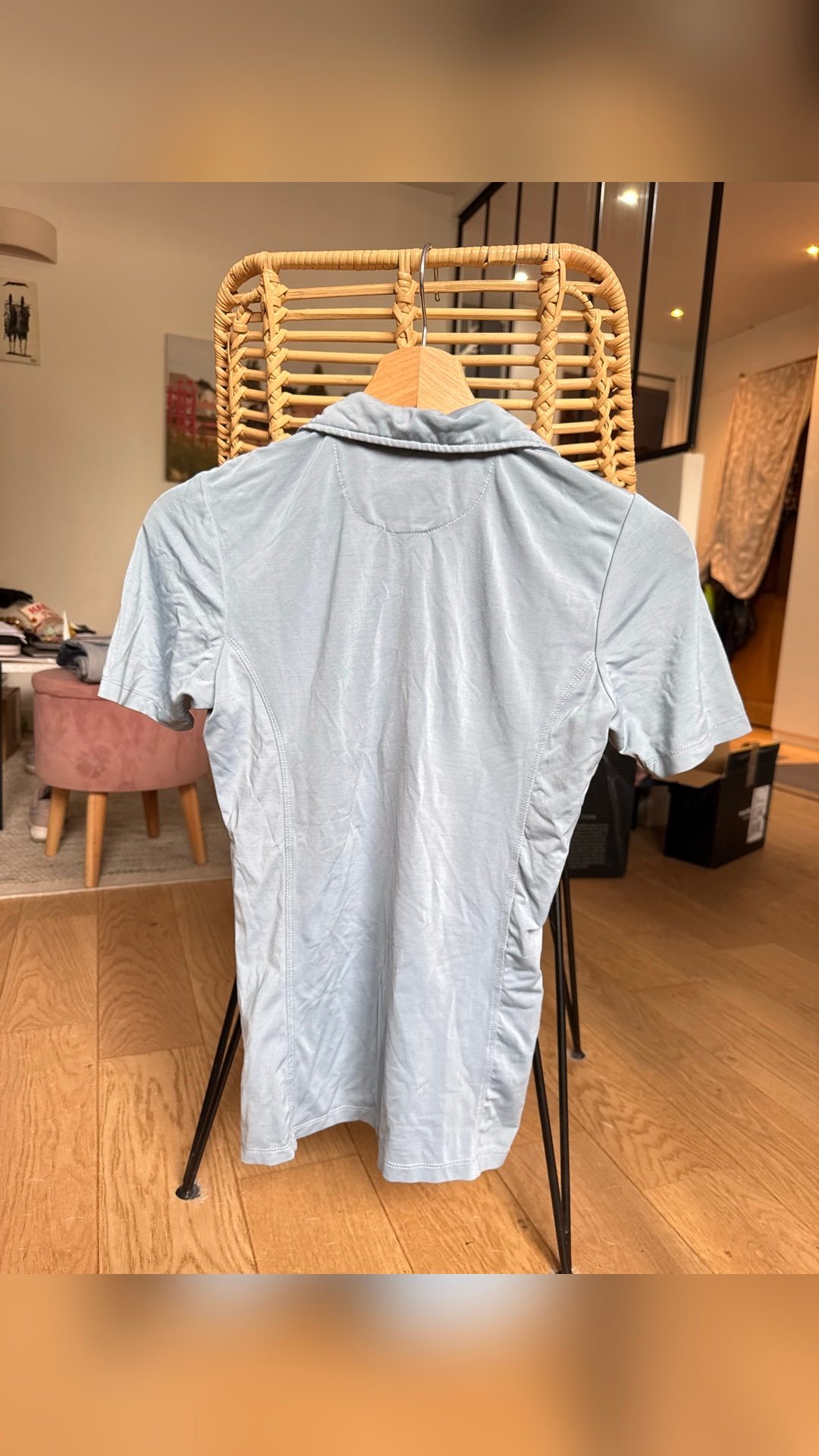 Polo BR bleu ciel et gris pailleté, média 2