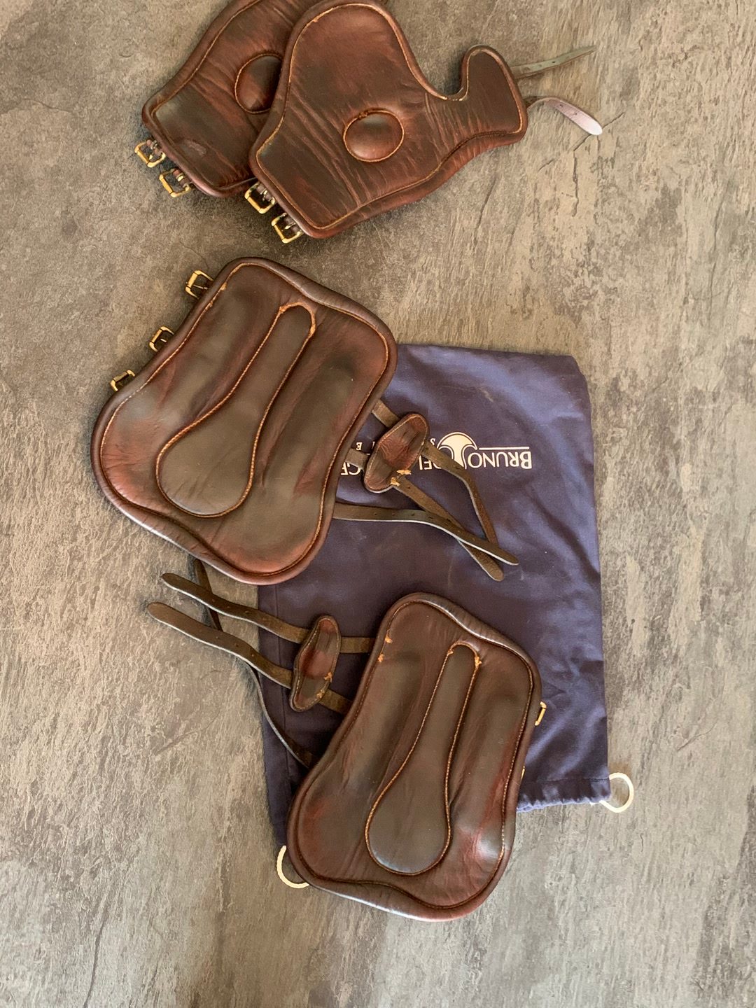 Bruno Delgrange Guêtres + Protège Boulet en cuir marron taille cheval, média 4