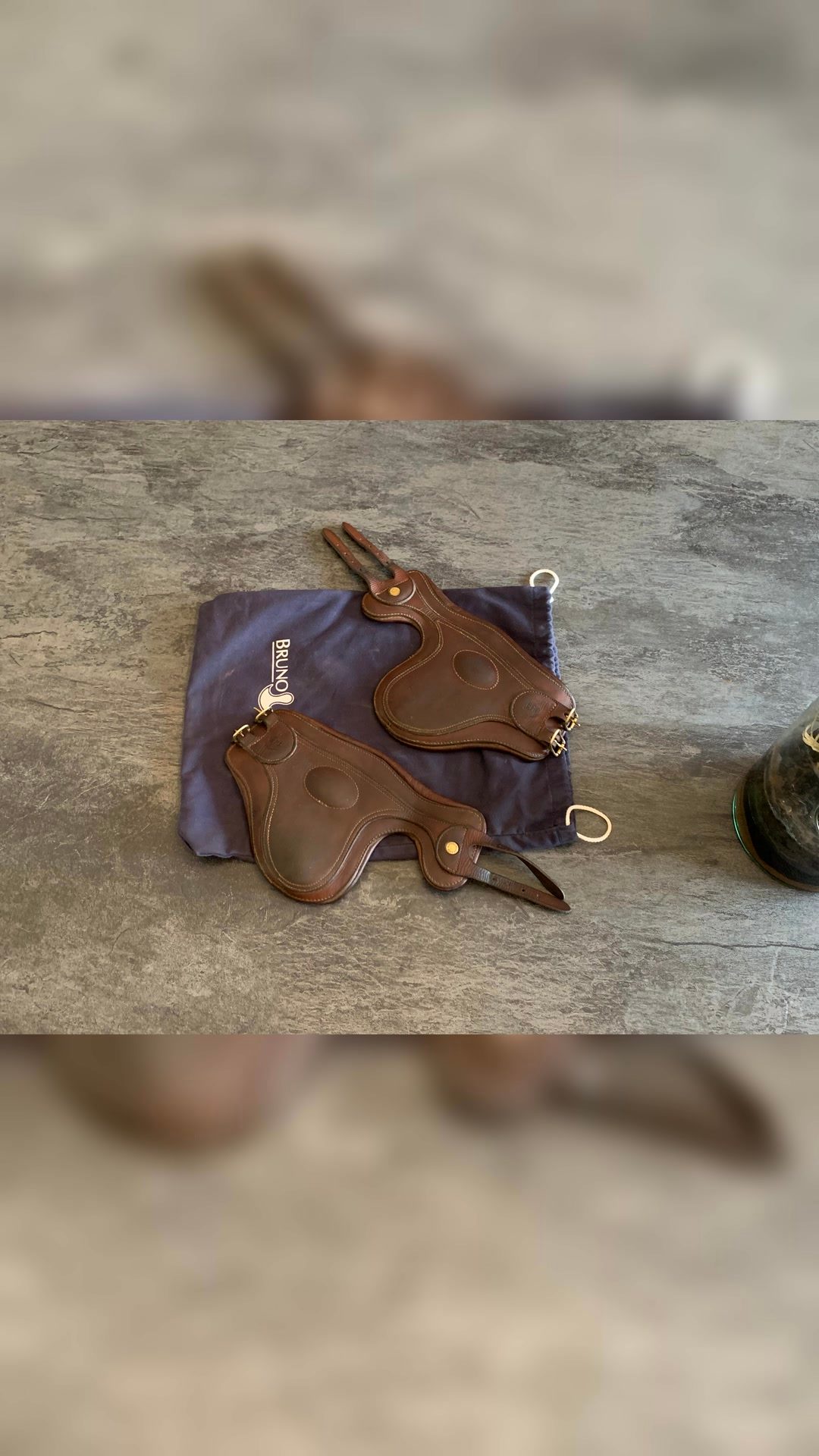 Bruno Delgrange Guêtres + Protège Boulet en cuir marron taille cheval, média 6