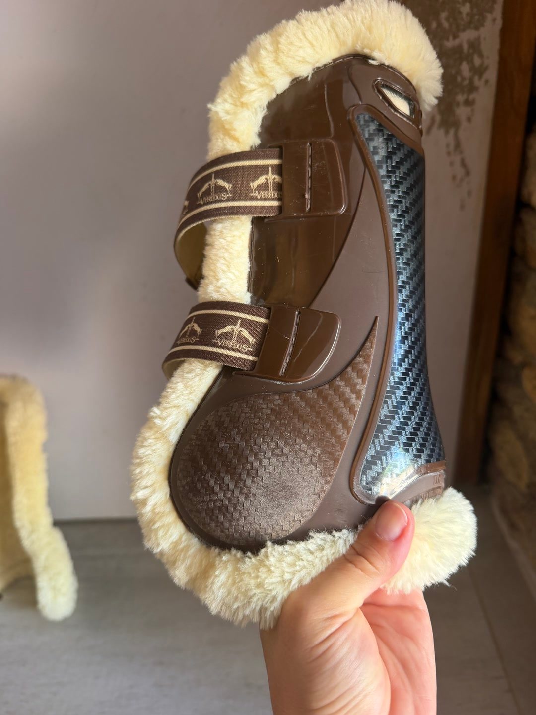 Protection cheval Guêtres Veredus en mouton 🤎 Marron taille M, média 4