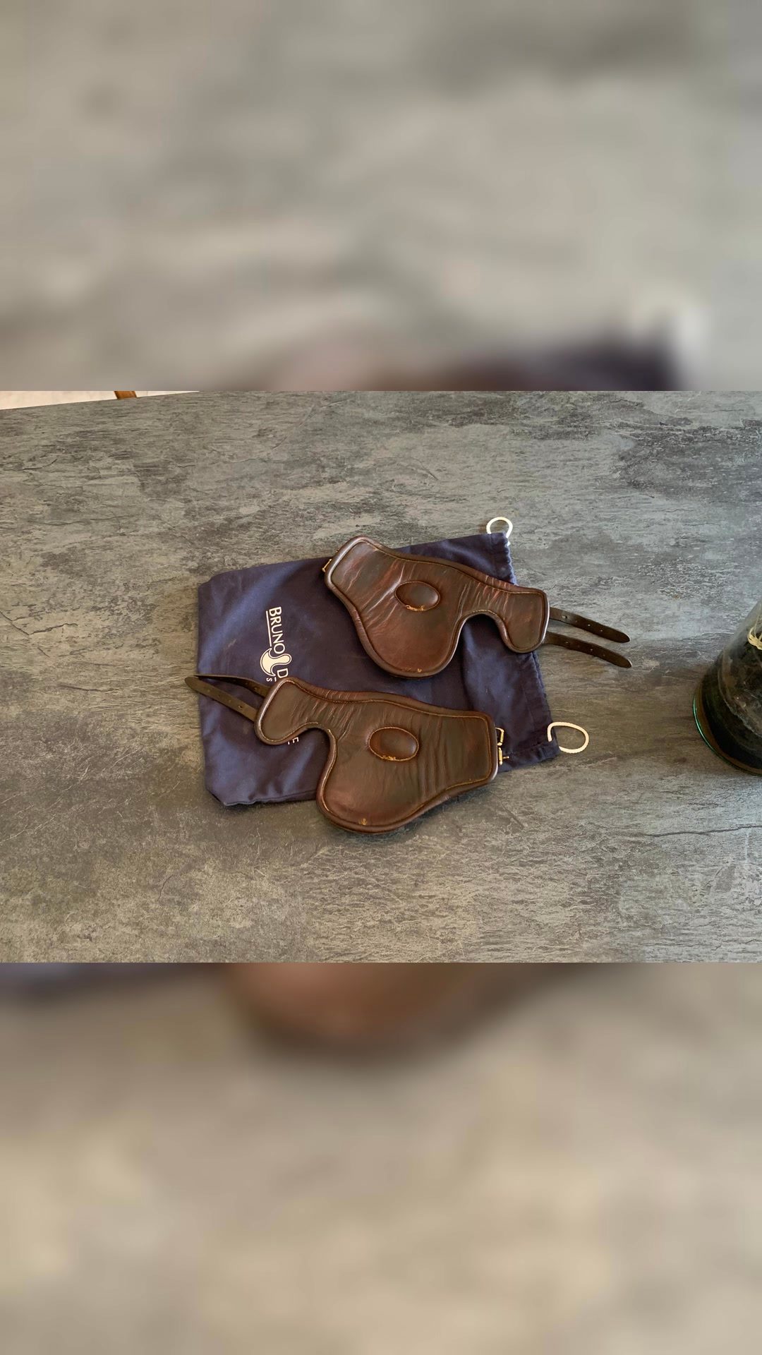 Bruno Delgrange Guêtres + Protège Boulet en cuir marron taille cheval, média 5