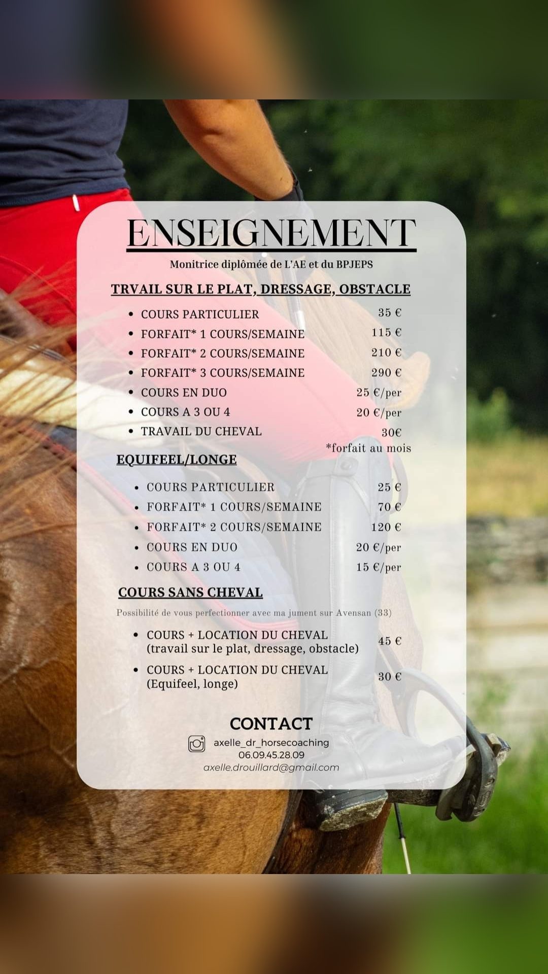Enseignement, travail du cheval et tonte, média 3