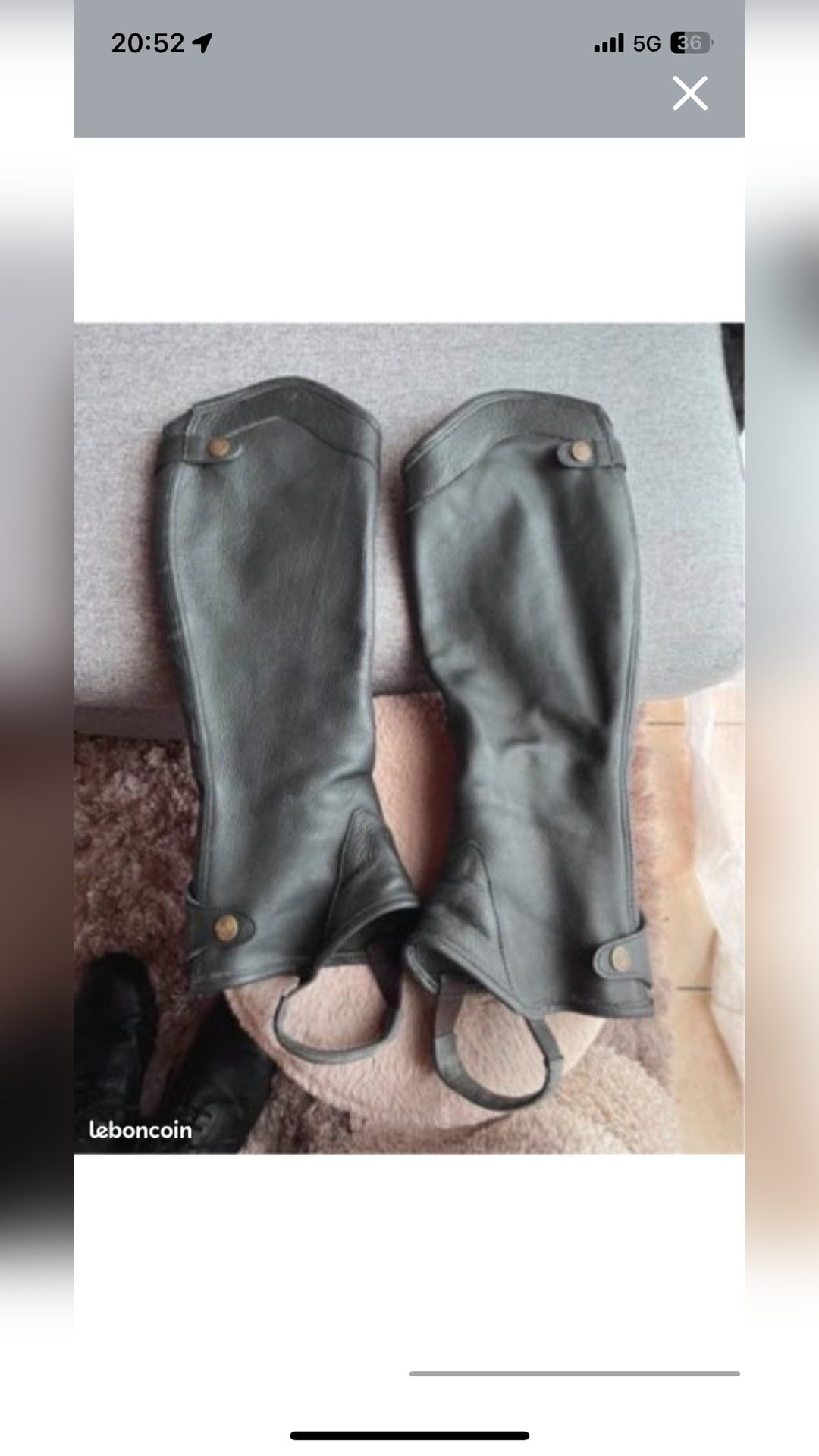 Chaps en cuir noir taille M, média 2