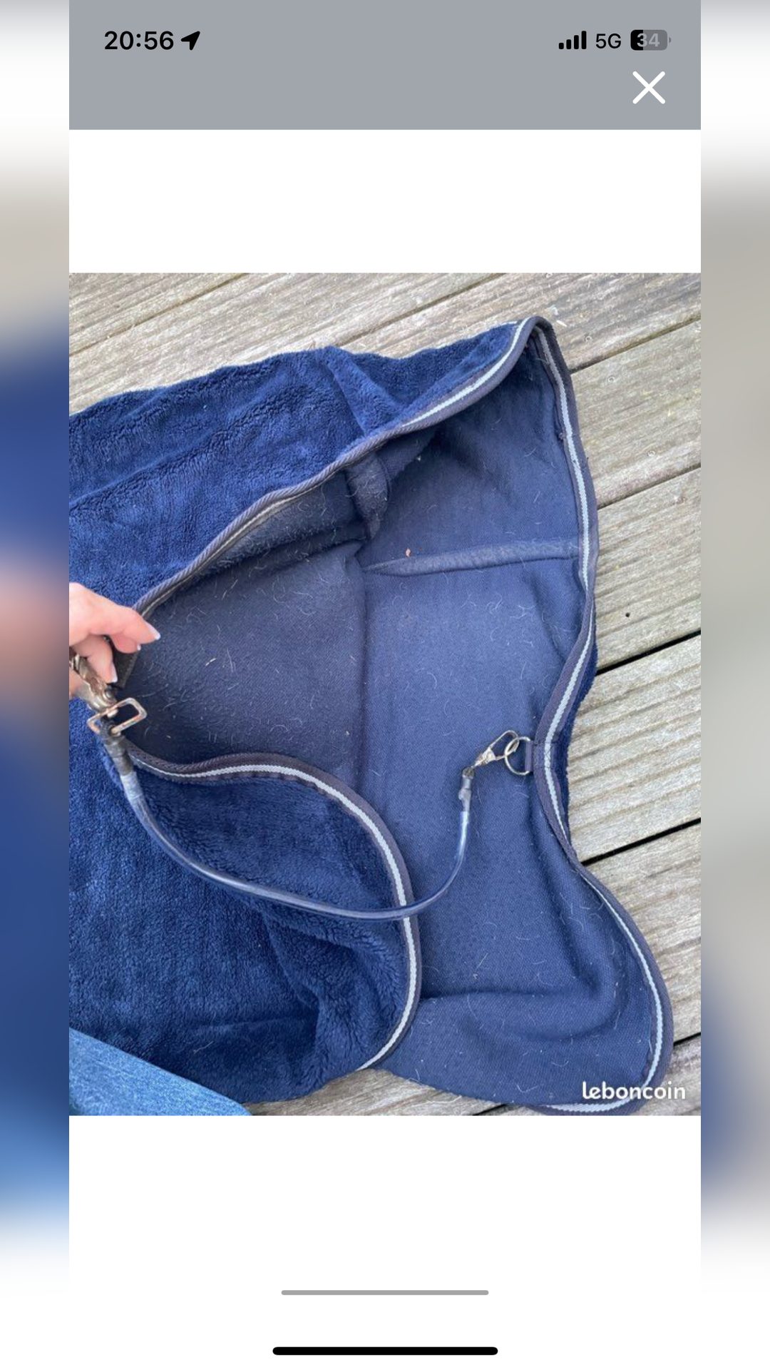 Couvre rein polaire bleu marine Horze, média 2
