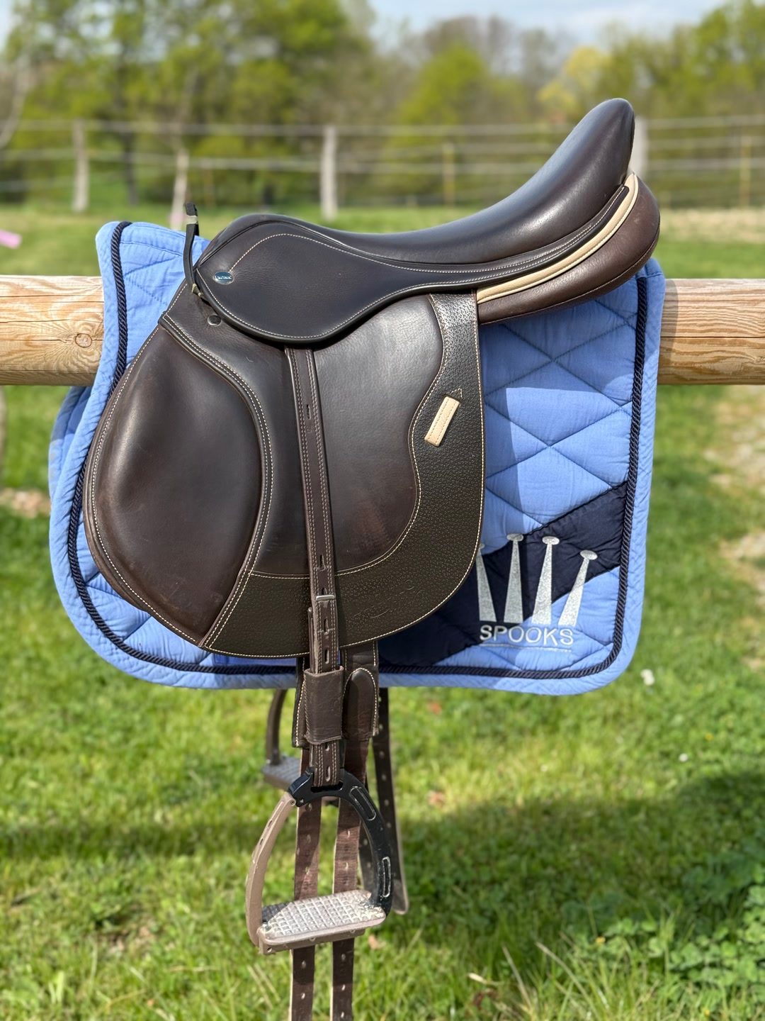 Tapis cheval Spooks bleu ciel très bon état, média 5