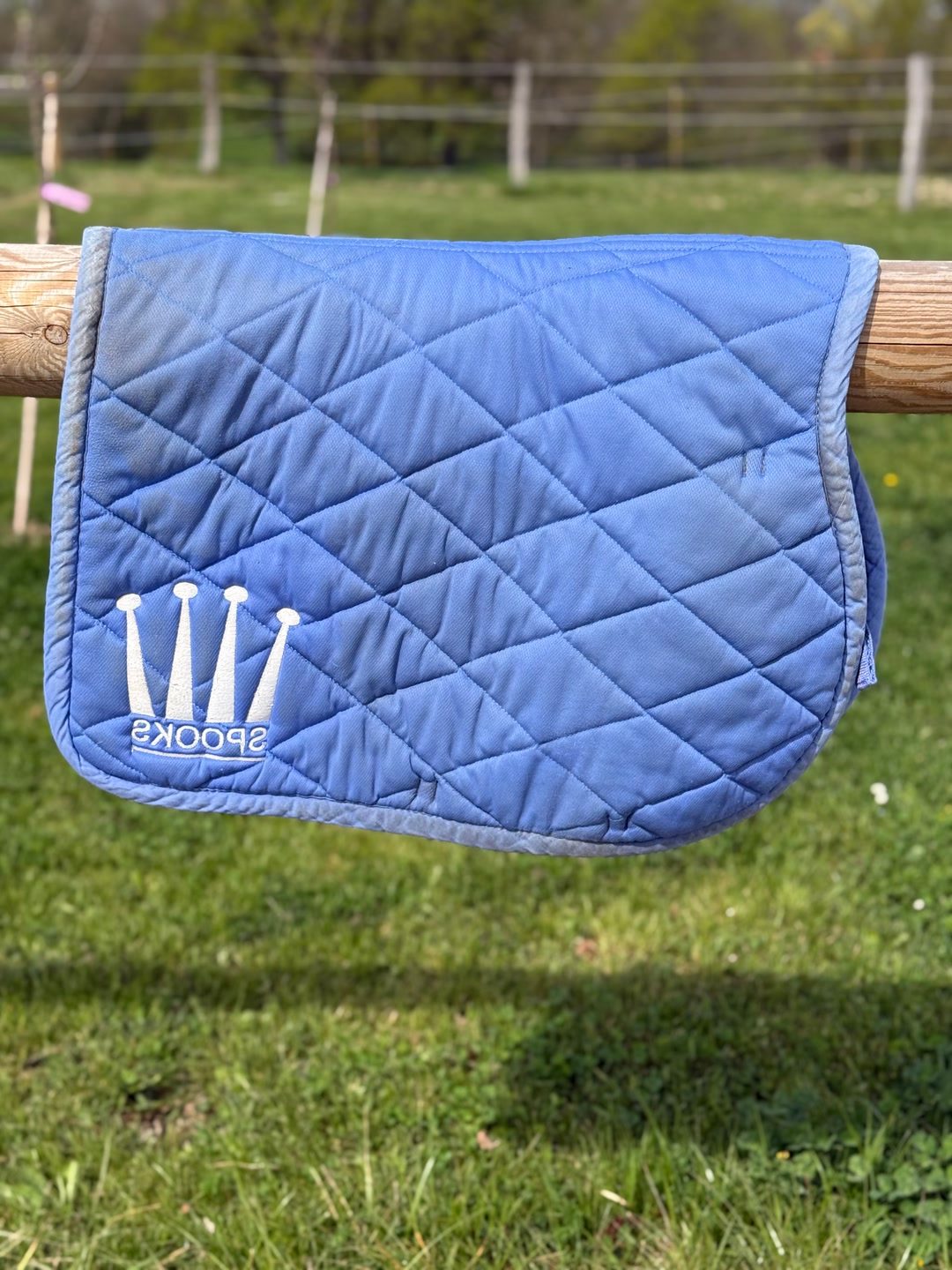 Tapis cheval Spooks bleu ciel très bon état, média 3
