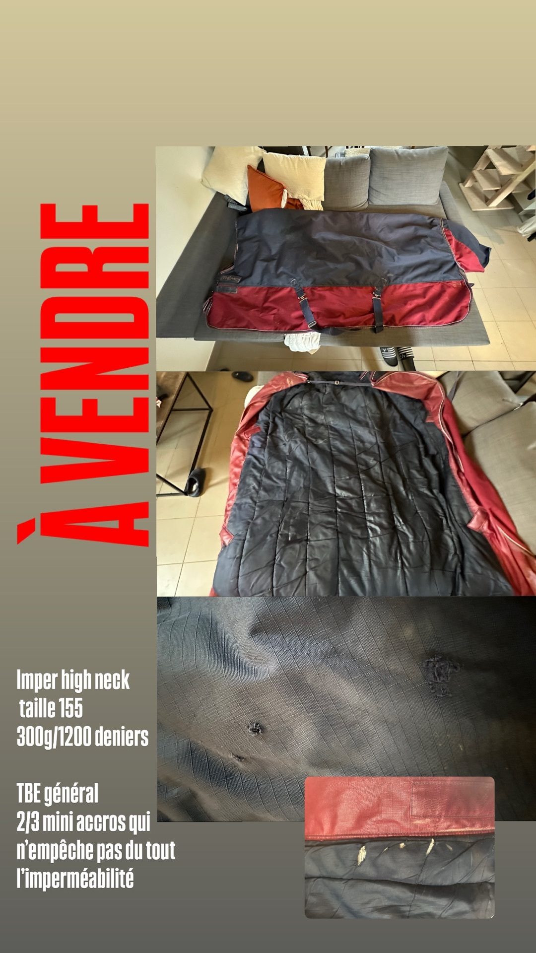 COUVERTURE IMPER HIGH NECK T155 / 300G/ 1200D, média 4