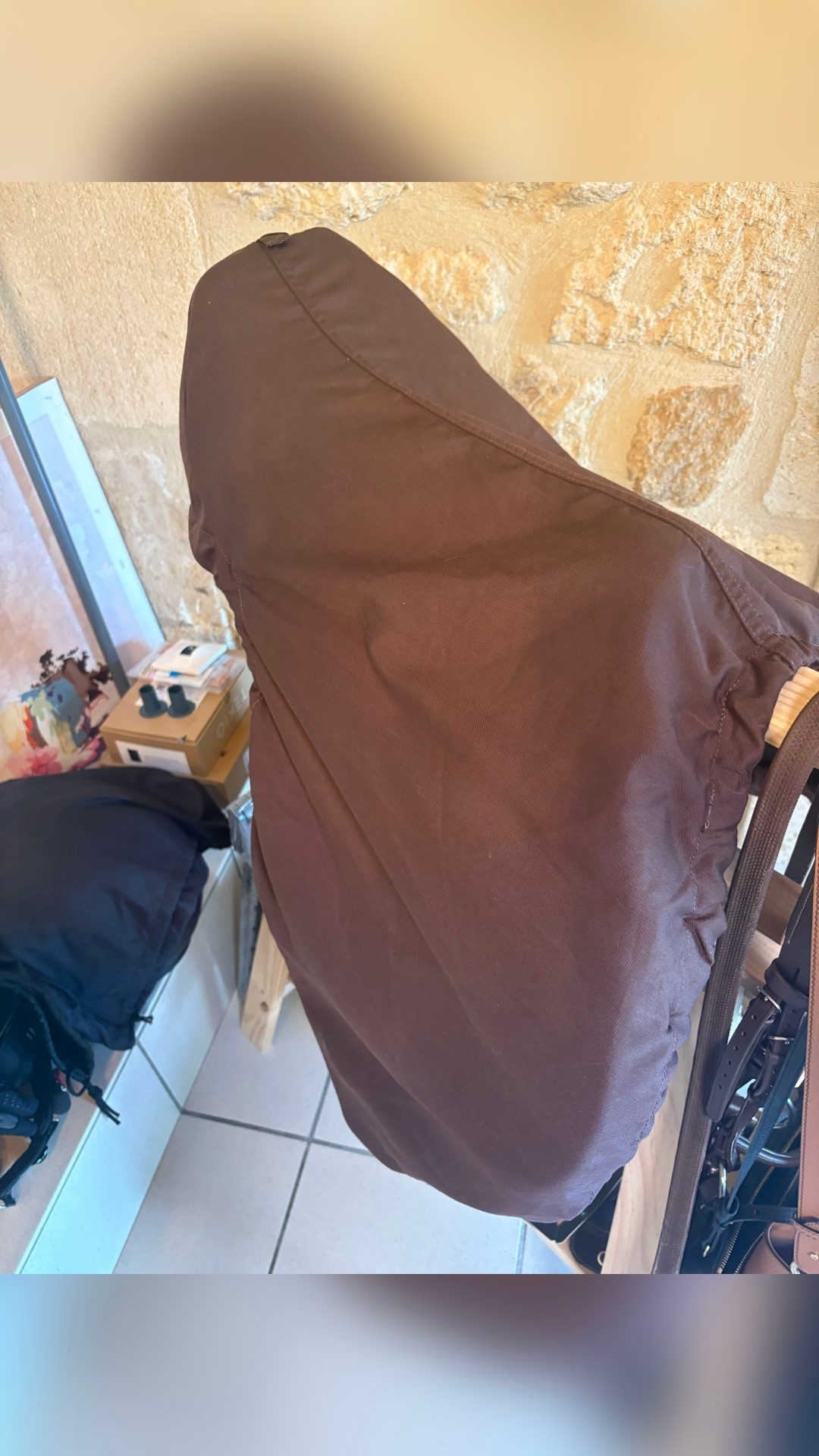 Selle d’équitation cuir polyvalente 17,5 Fouganza, média 2
