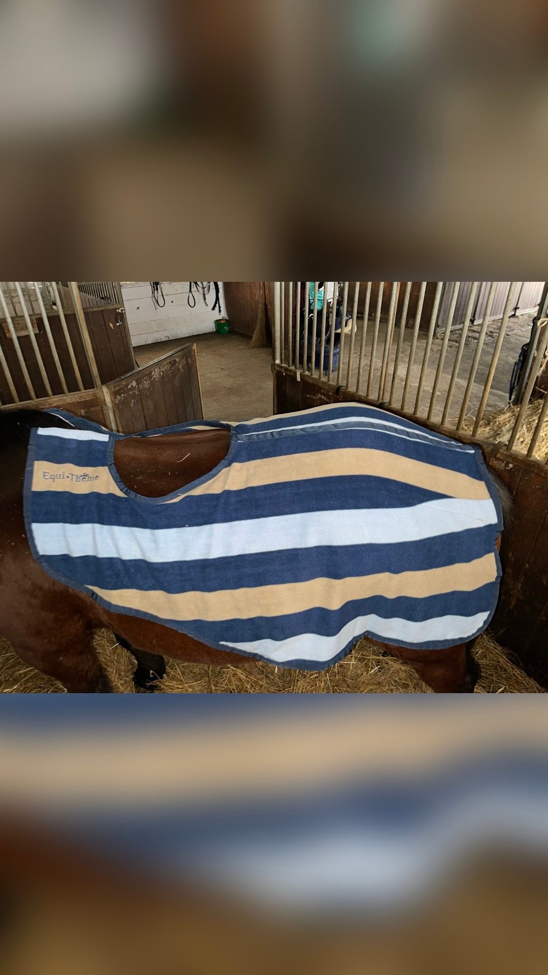 Couvre rein t.135cm bleu-sable, média 5