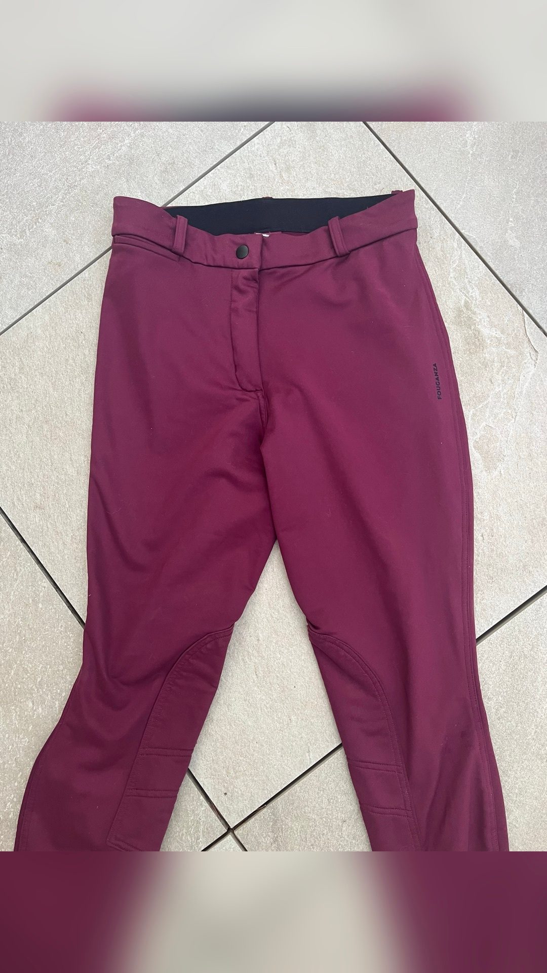 Pantalon d’équitation couleur violet bordeaux taille S, média 3
