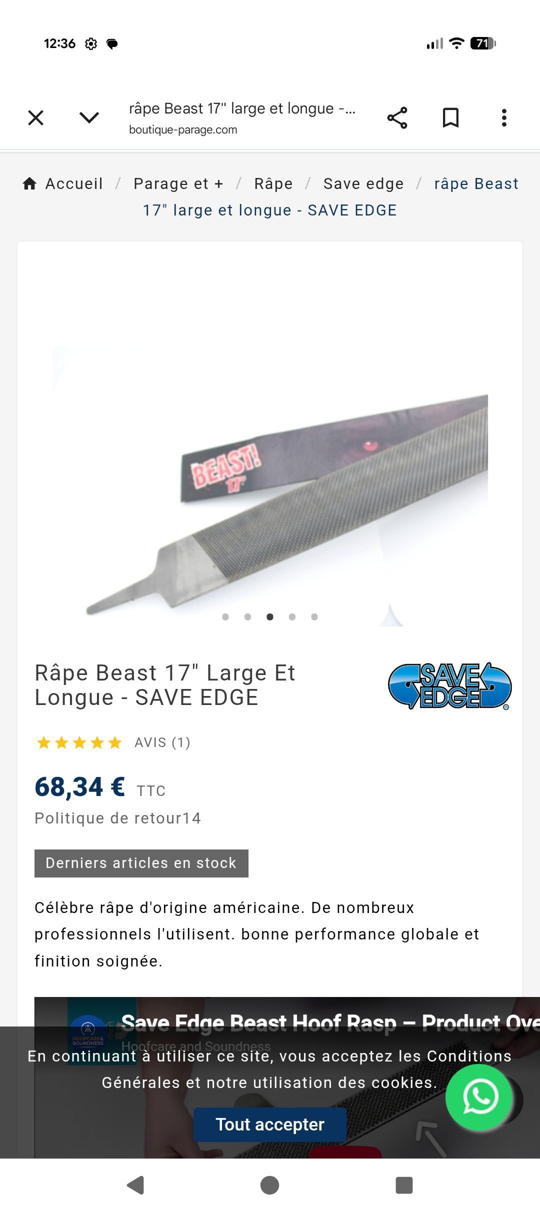 Rape save edge 17', média 4
