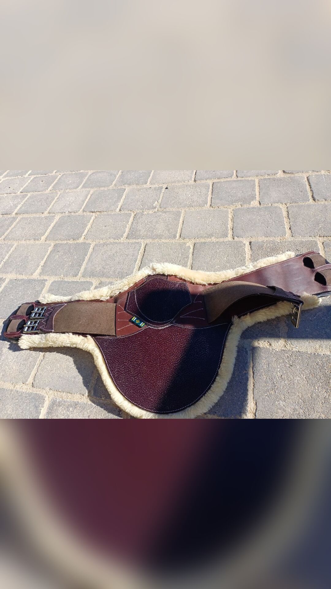 Sangle bavette Devoucoux mouton taille 70 couleur havane, média 2