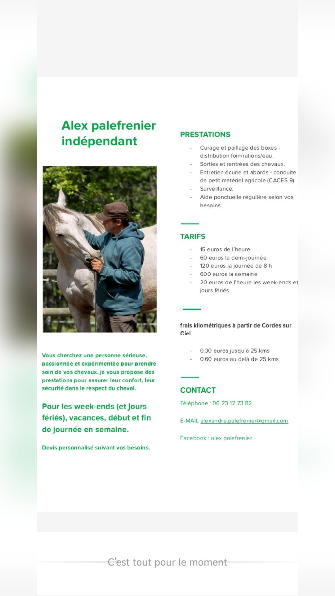 Palefrenier Soigneur / Gardiennage équin., média 2