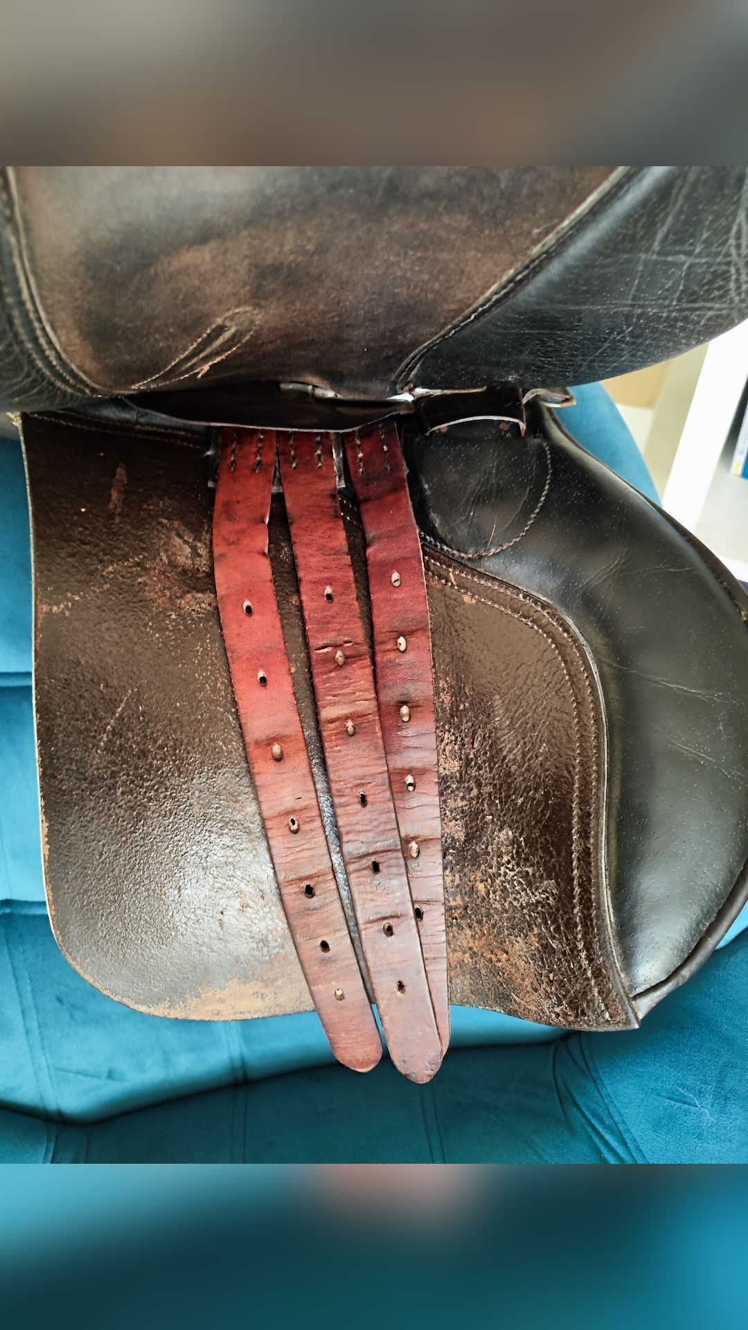 Selle cuir marron siège semi creux, média 7