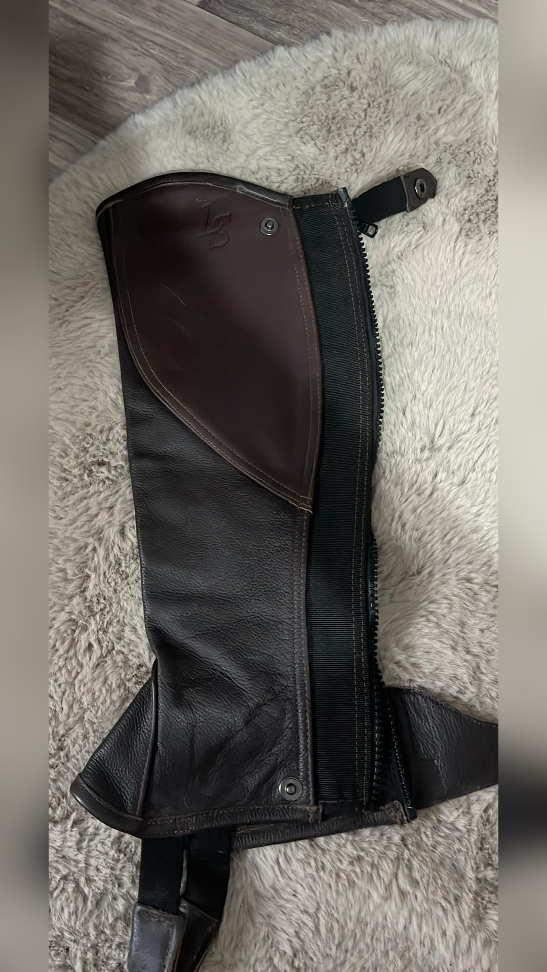 Chaps marrons en cuir XXL, média 2