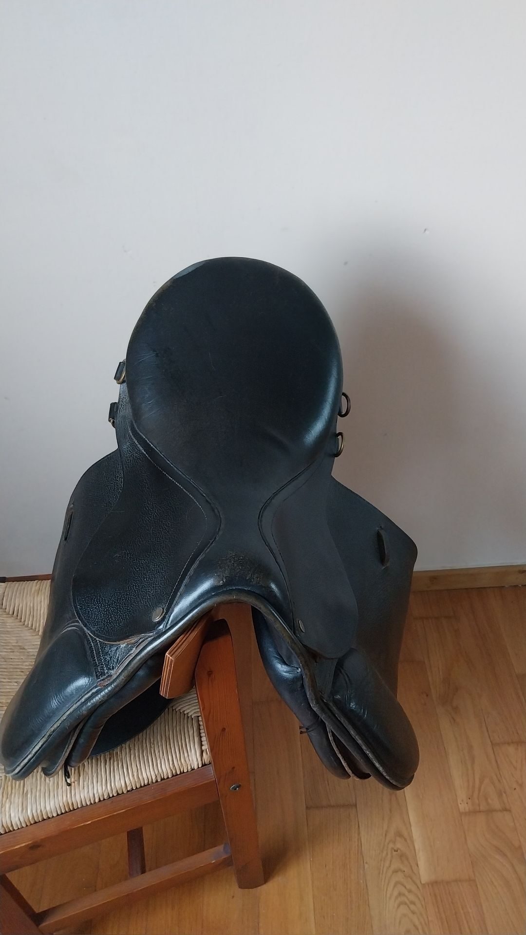 Selle équitation cuir cheval - noire, média 6
