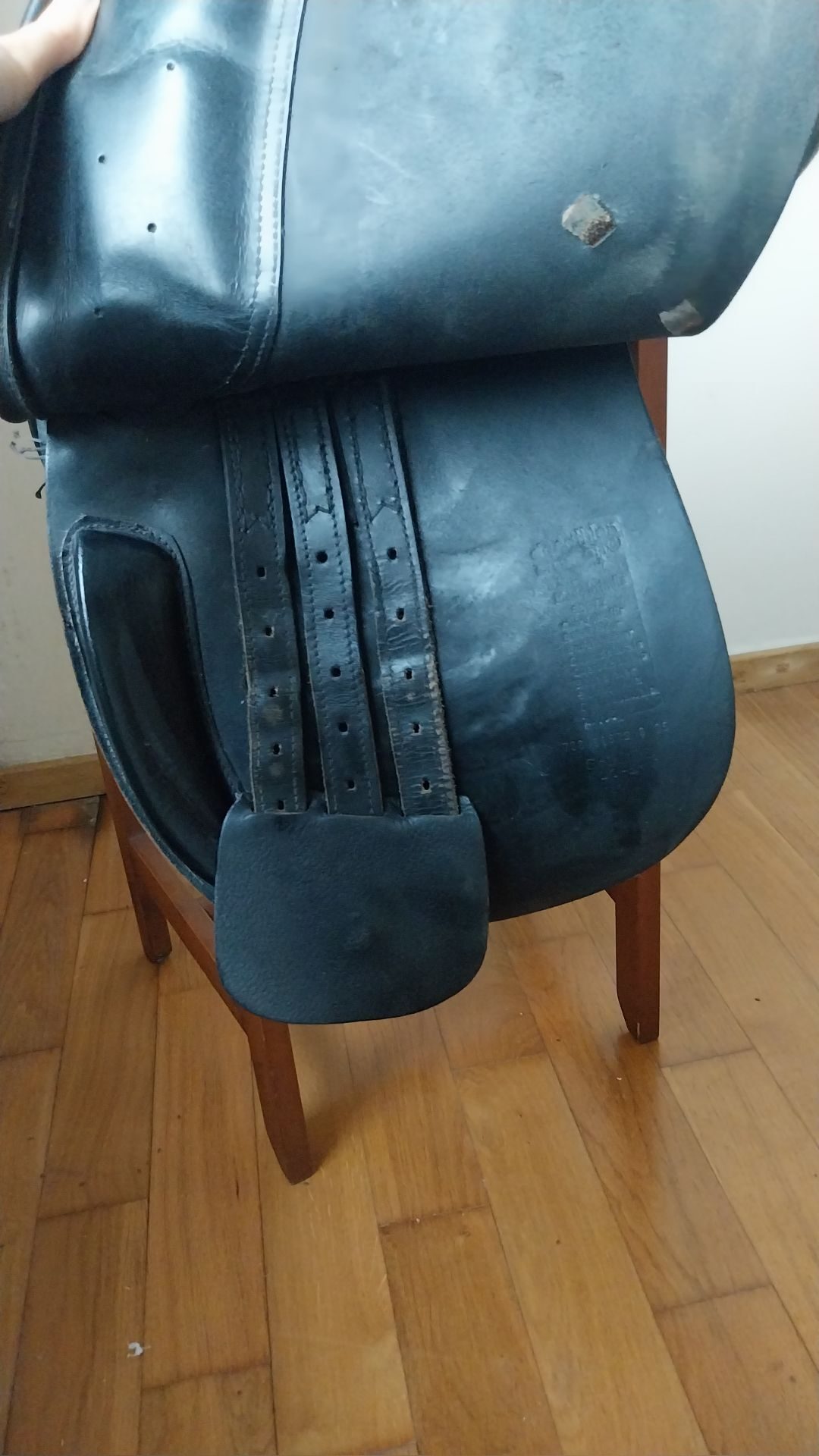 Selle équitation cuir cheval - noire, média 5