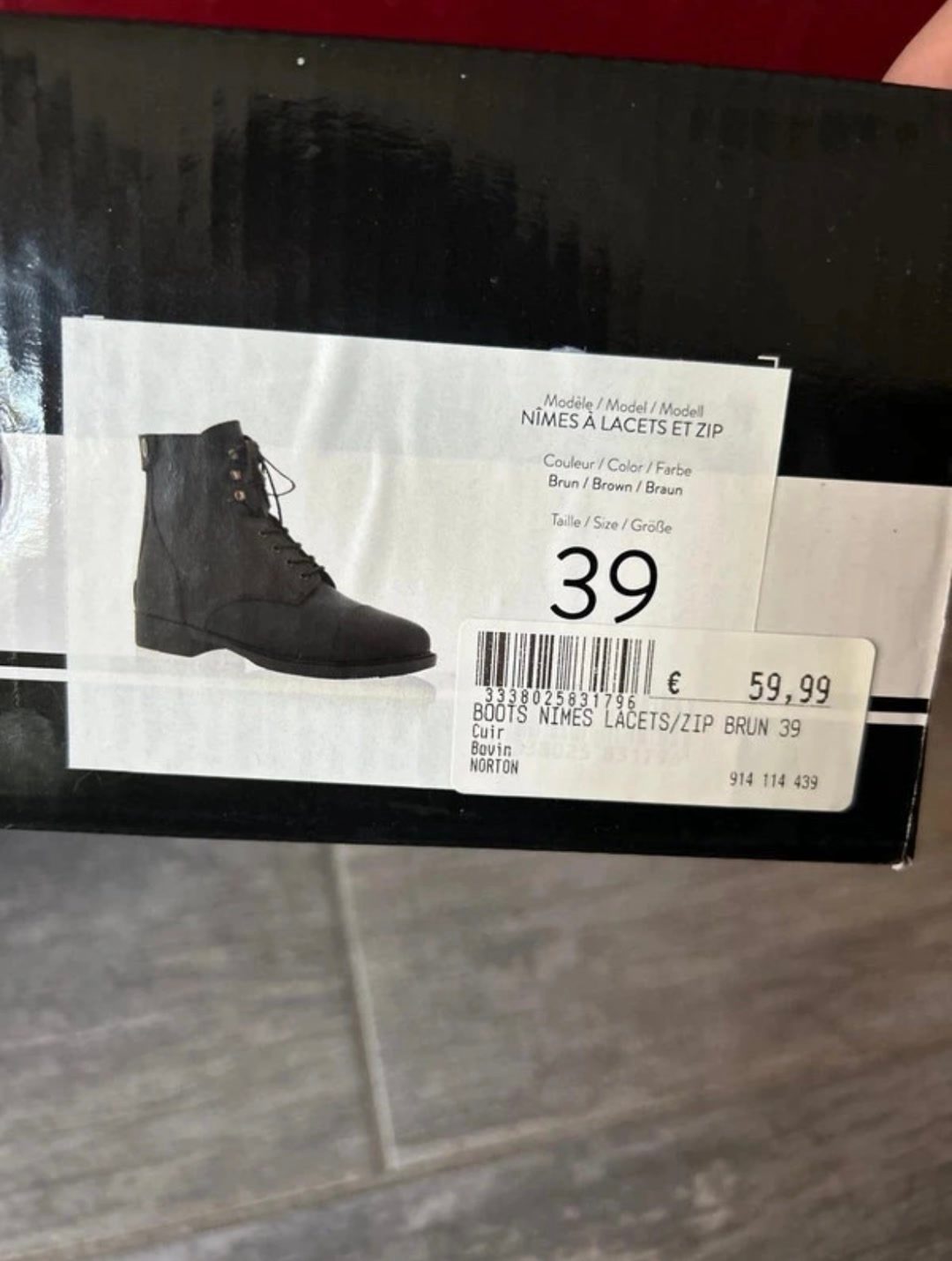 Boots Norton en cuir marron, média 6