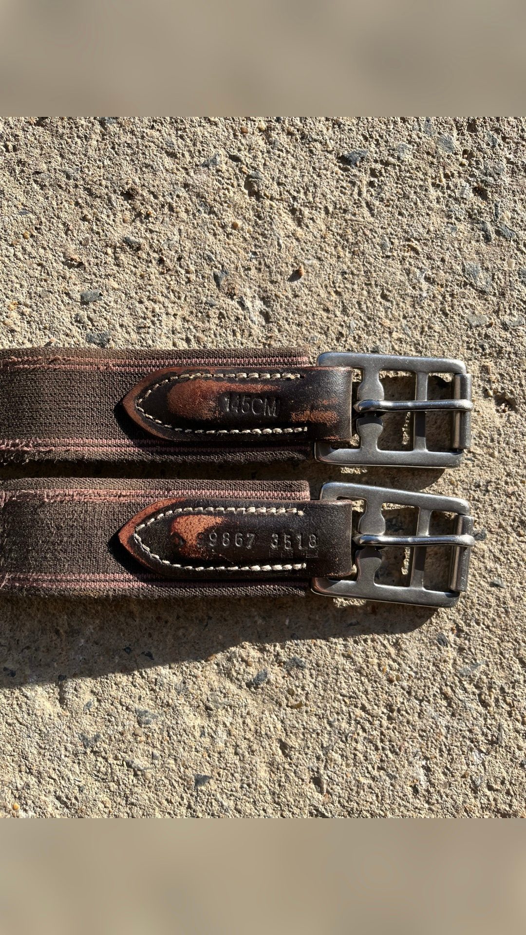Bavette cuir marron 145cm, média 2