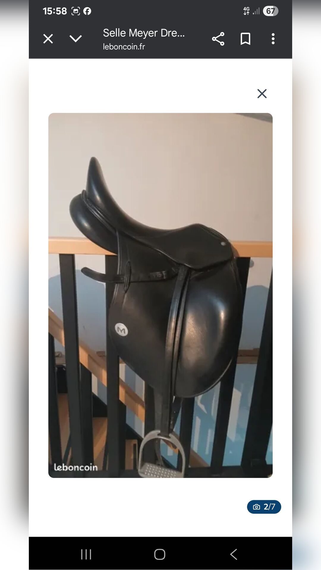 Selle Meyer de dressage 17.5" 2016 quartier taille 3, doublée veau, média 2
