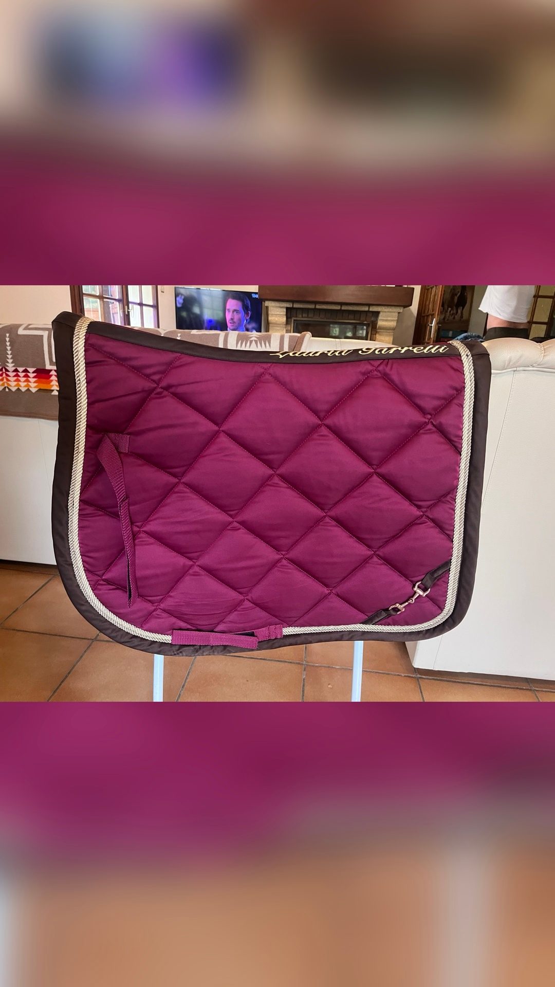 Tapis Lauria Garelli brodé E P, média 9