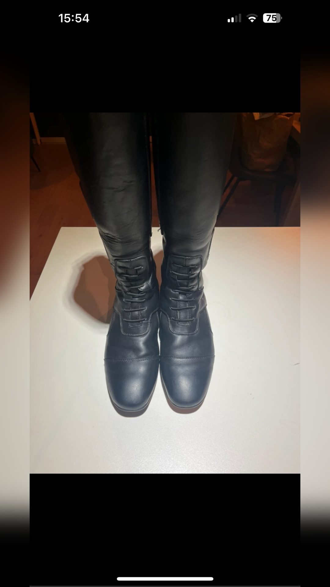 Bottes réglables cuir noir, média 2