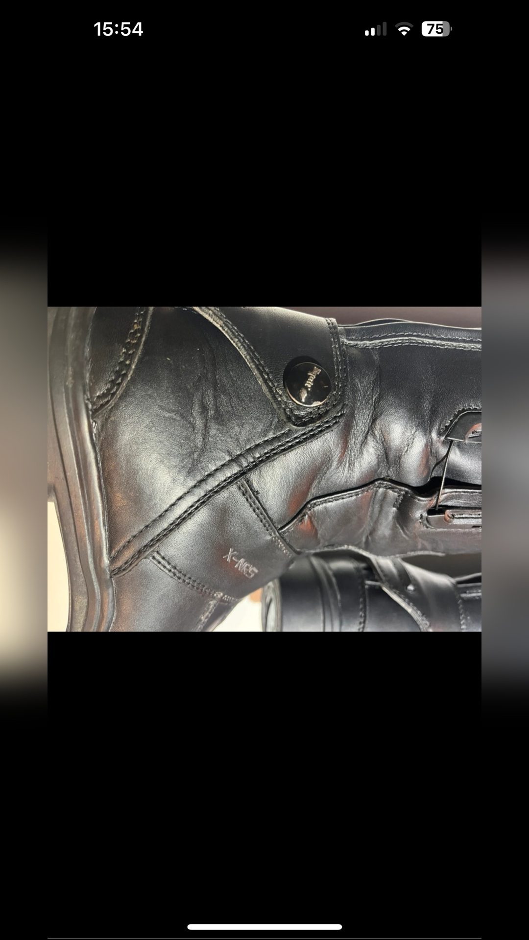 Bottes réglables cuir noir, média 10