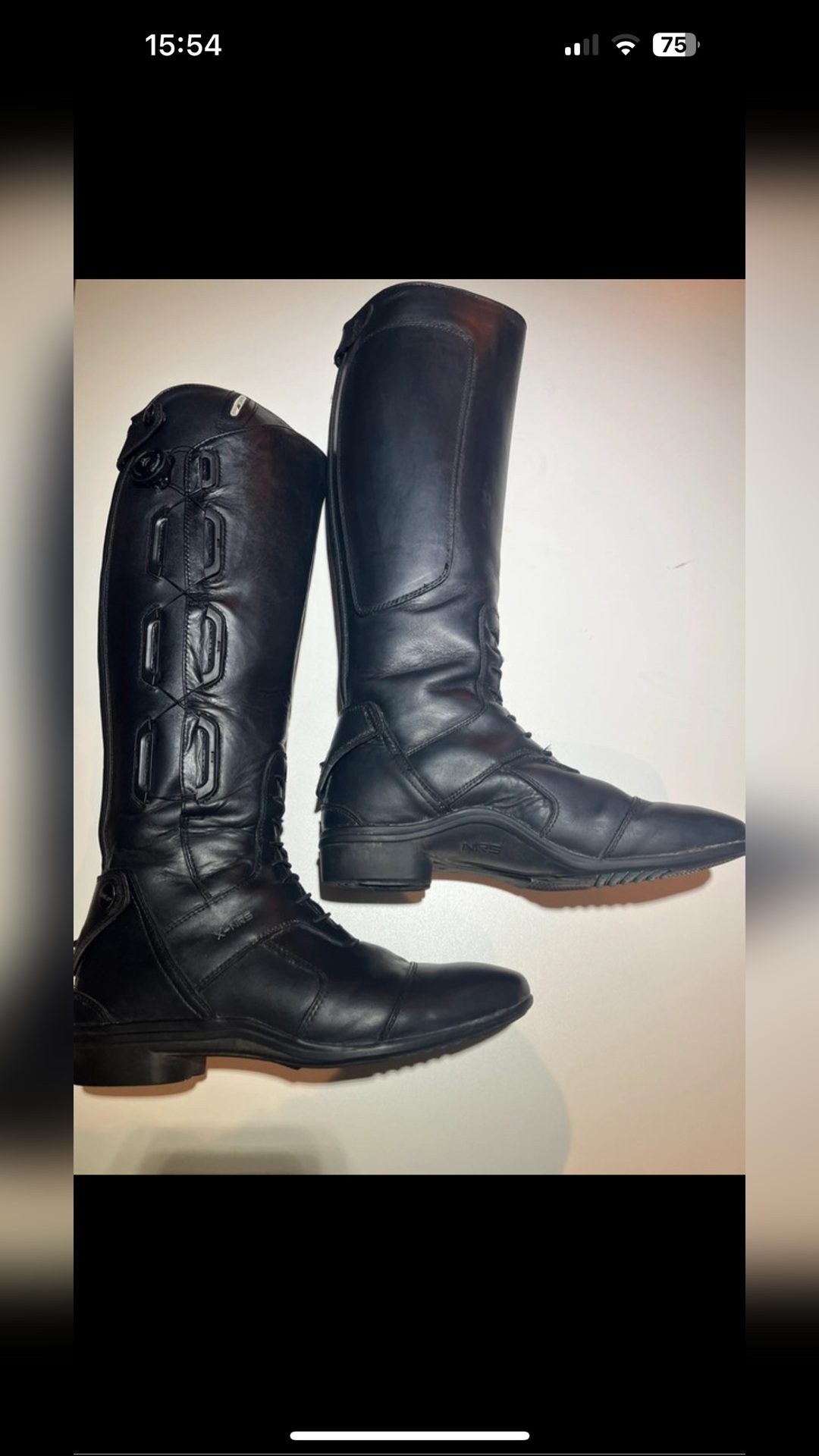 Bottes réglables cuir noir, média 3
