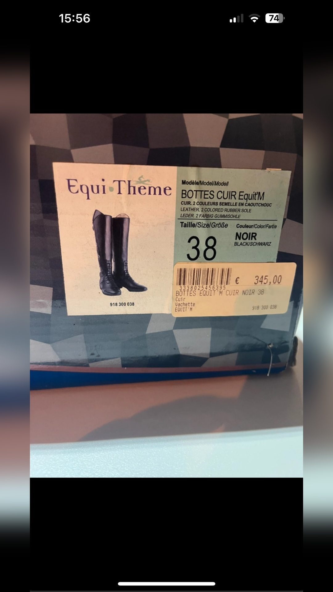 Bottes réglables cuir noir, média 7