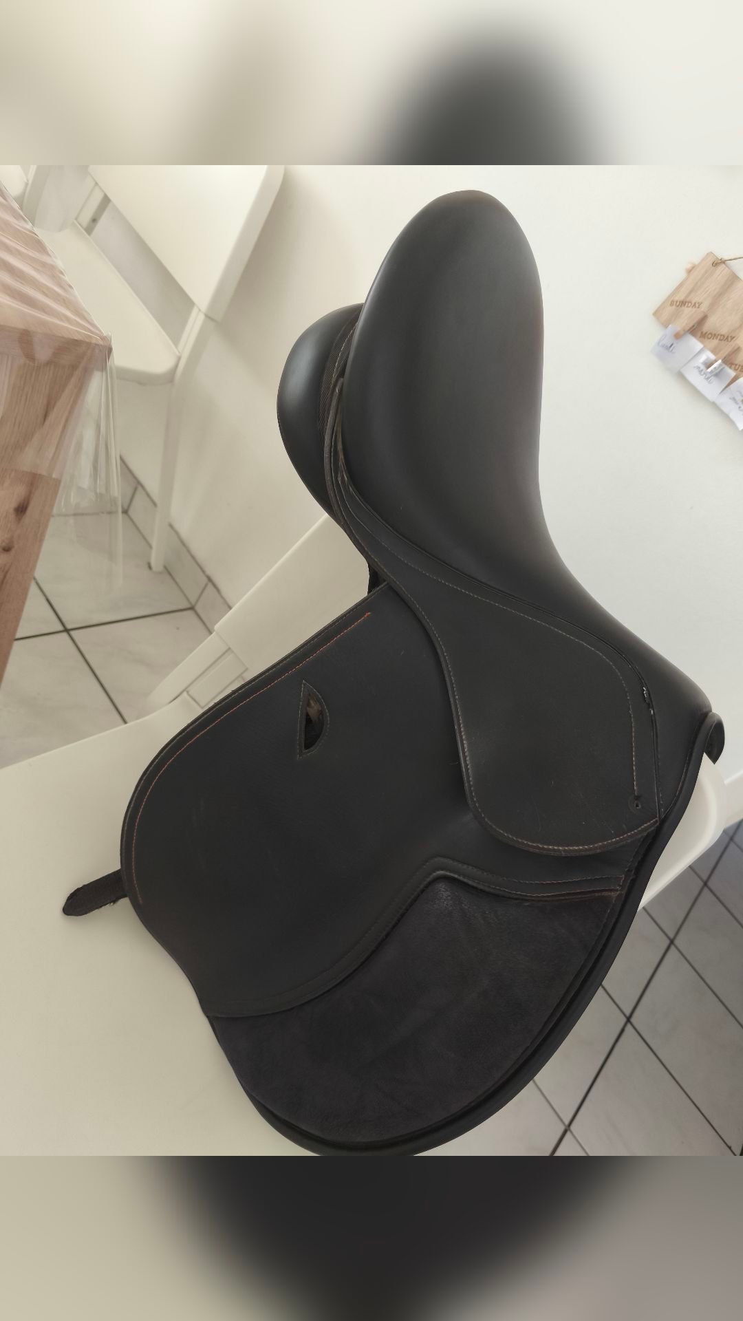 Selle mixte Fouganza 16,5" noir, média 2