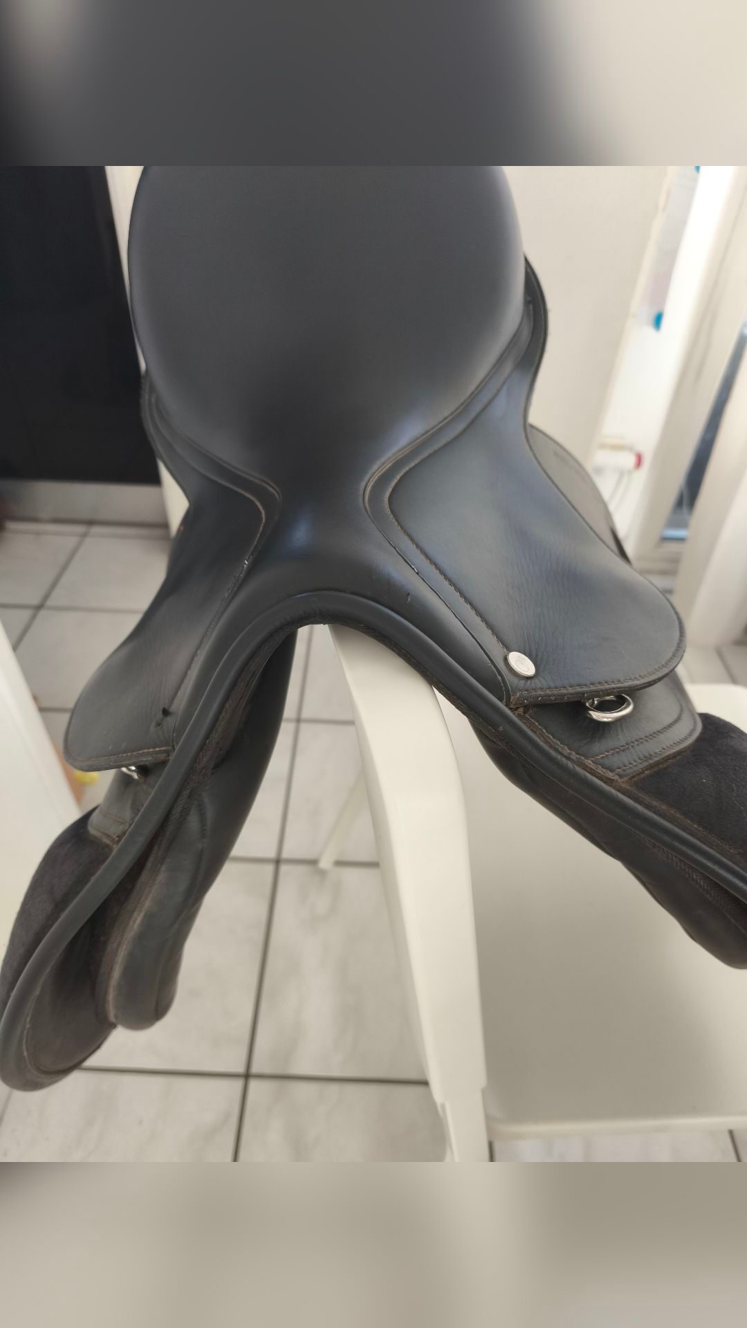 Selle mixte Fouganza 16,5" noir, média 7