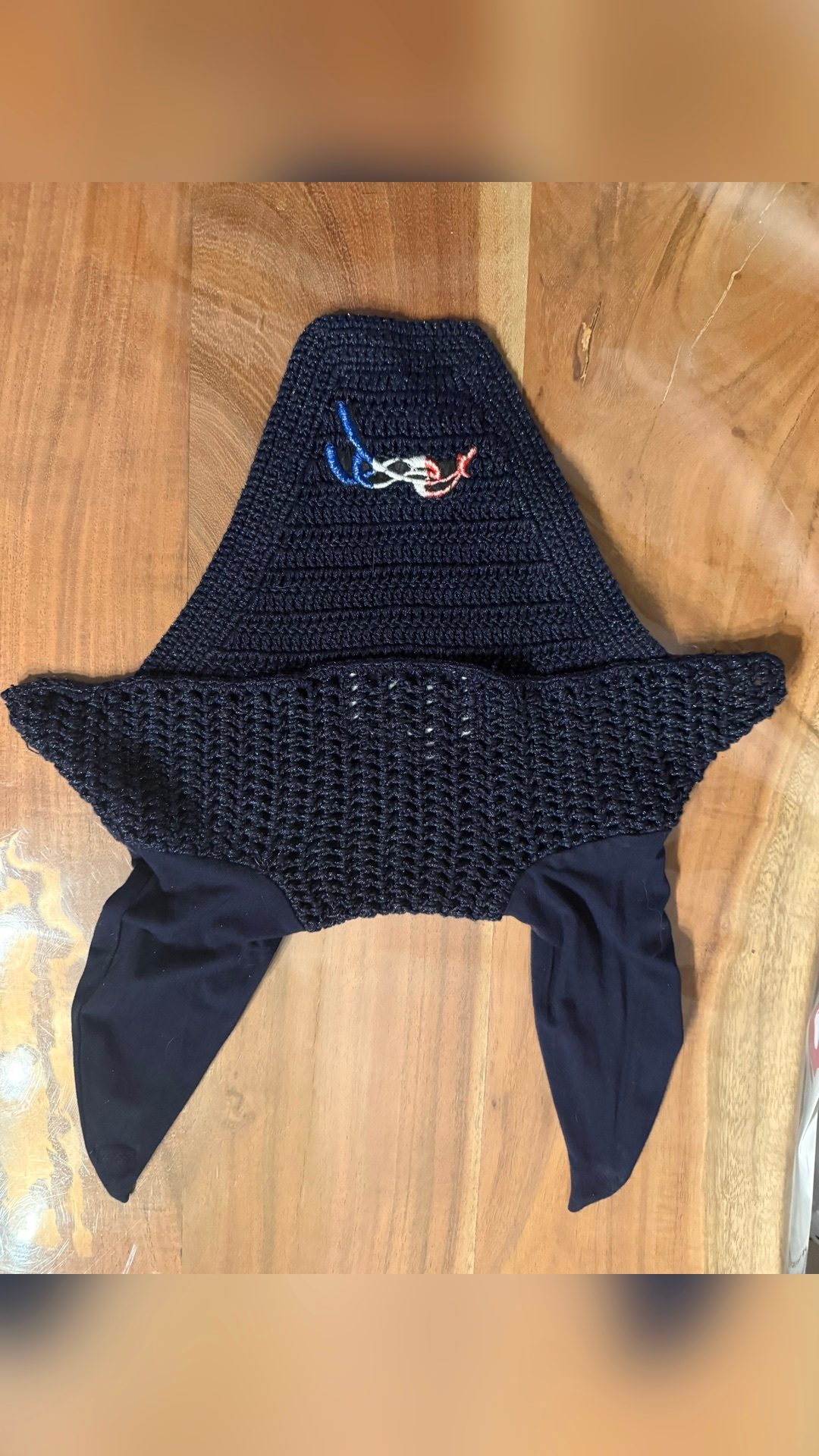 Tapis + bonnet Pénélope bleu marine logo France, média 5