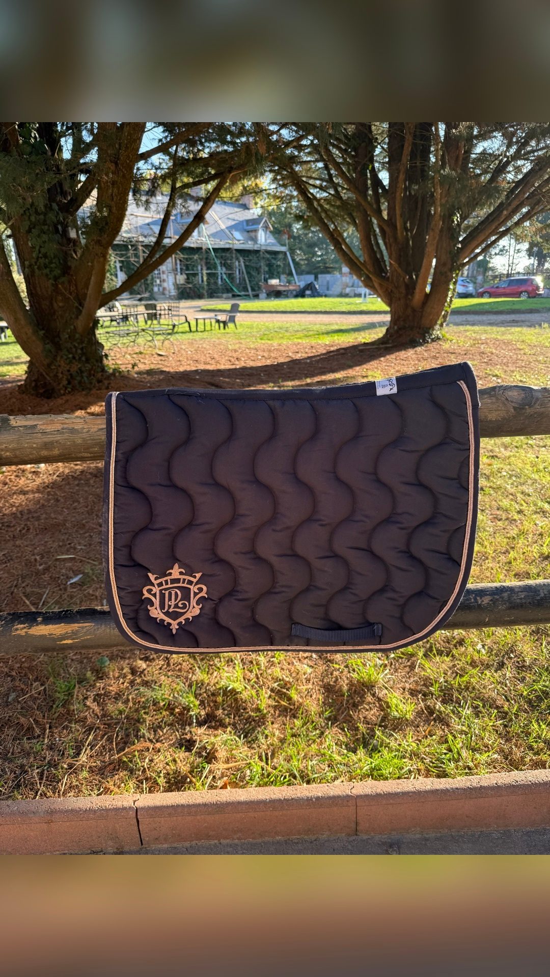 Tapis Pénélope bleu marine et rose gold, média 4