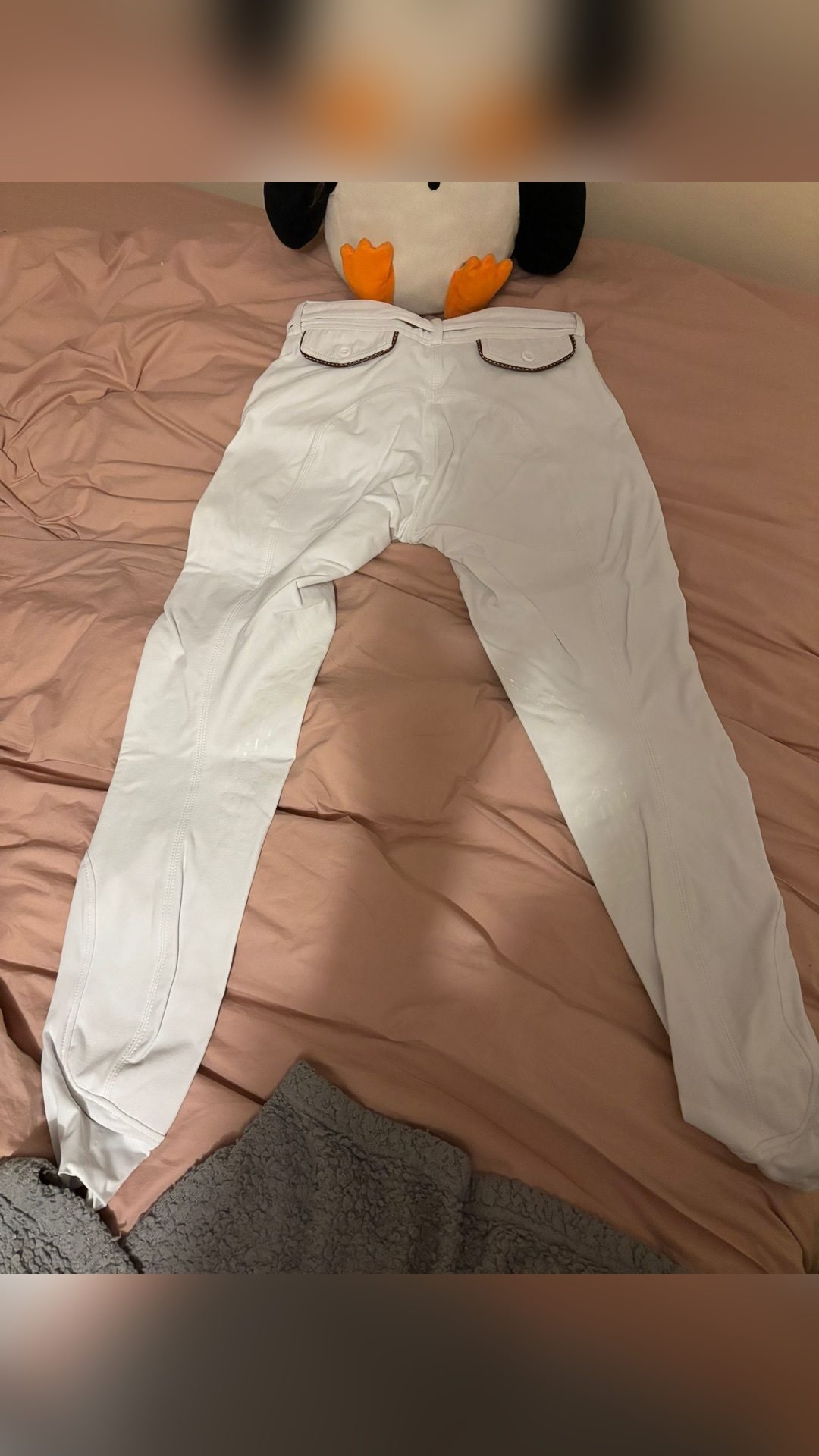 Pantalon Pénélope point sellier blanc, média 3