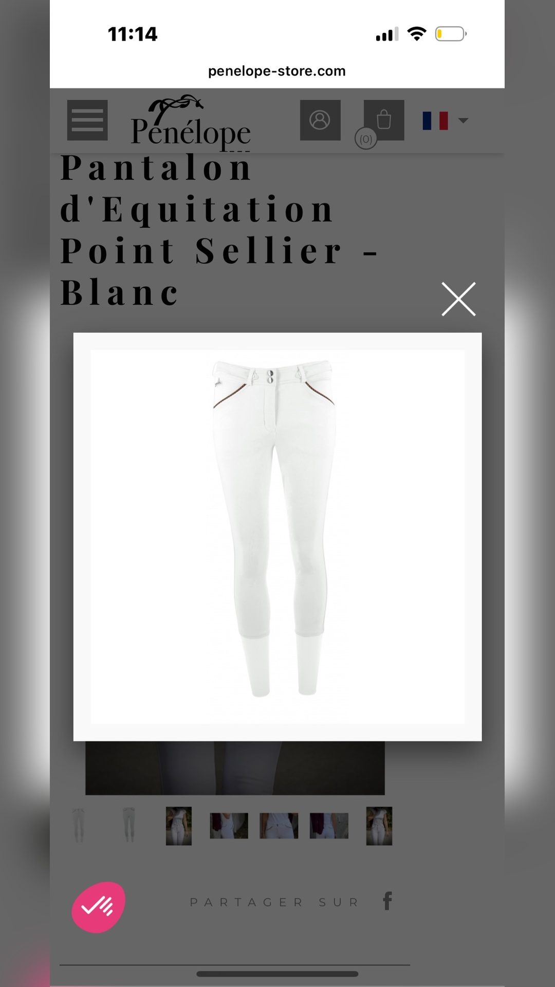 Pantalon Pénélope point sellier blanc, média 4