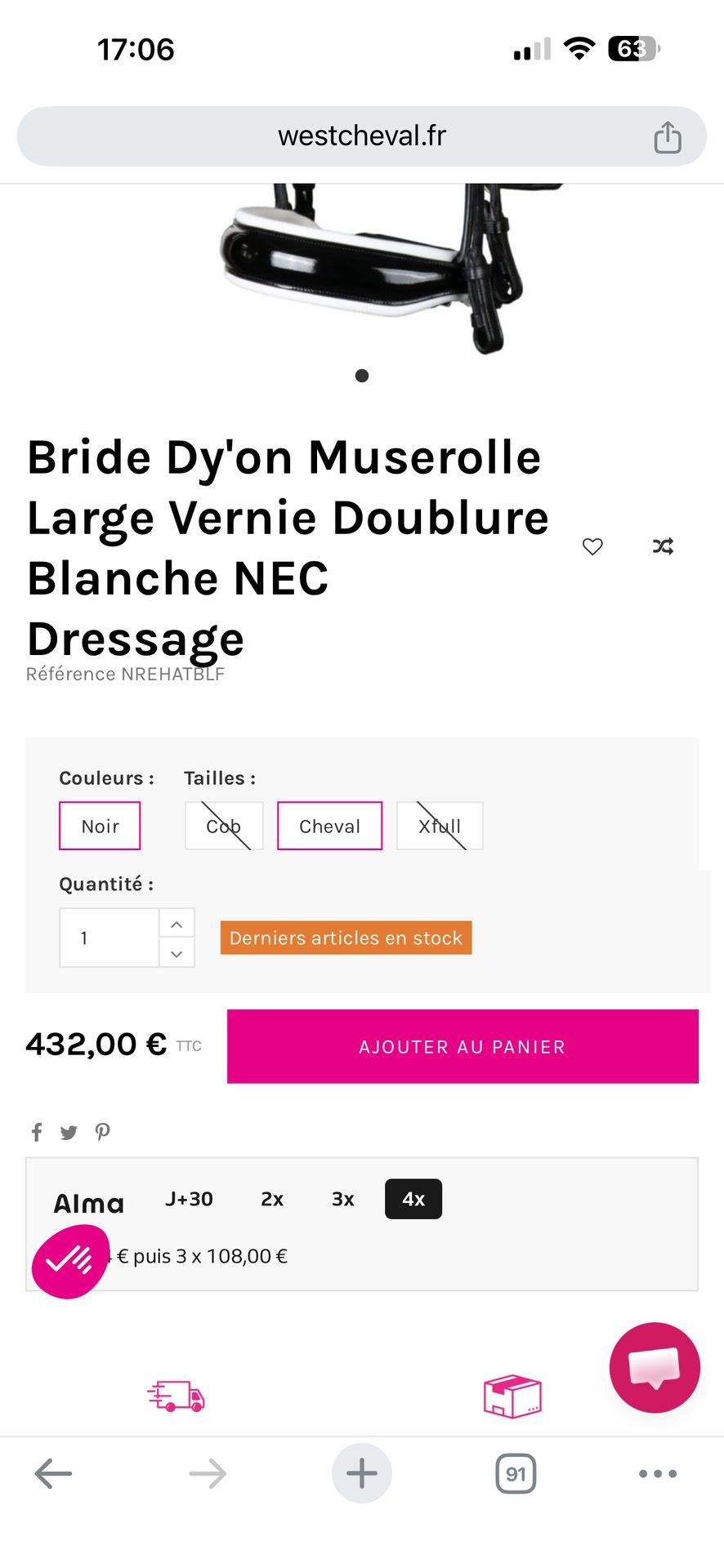 Bride DYON dressage, média 2