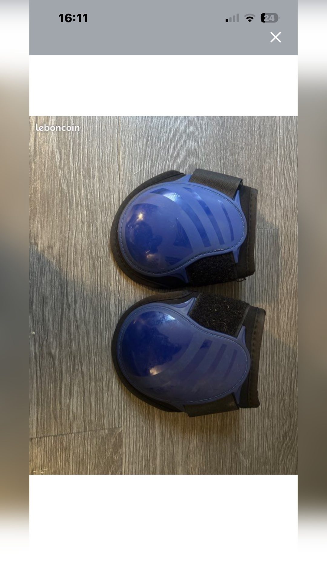 Ensemble bleu roi, tapis, guêtre antérieur postérieur+ bonnet, média 2
