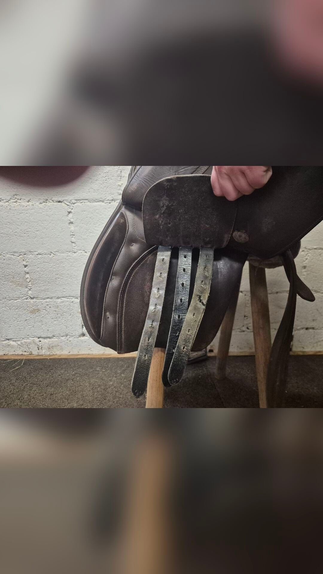 Selle en cuir brun, média 5