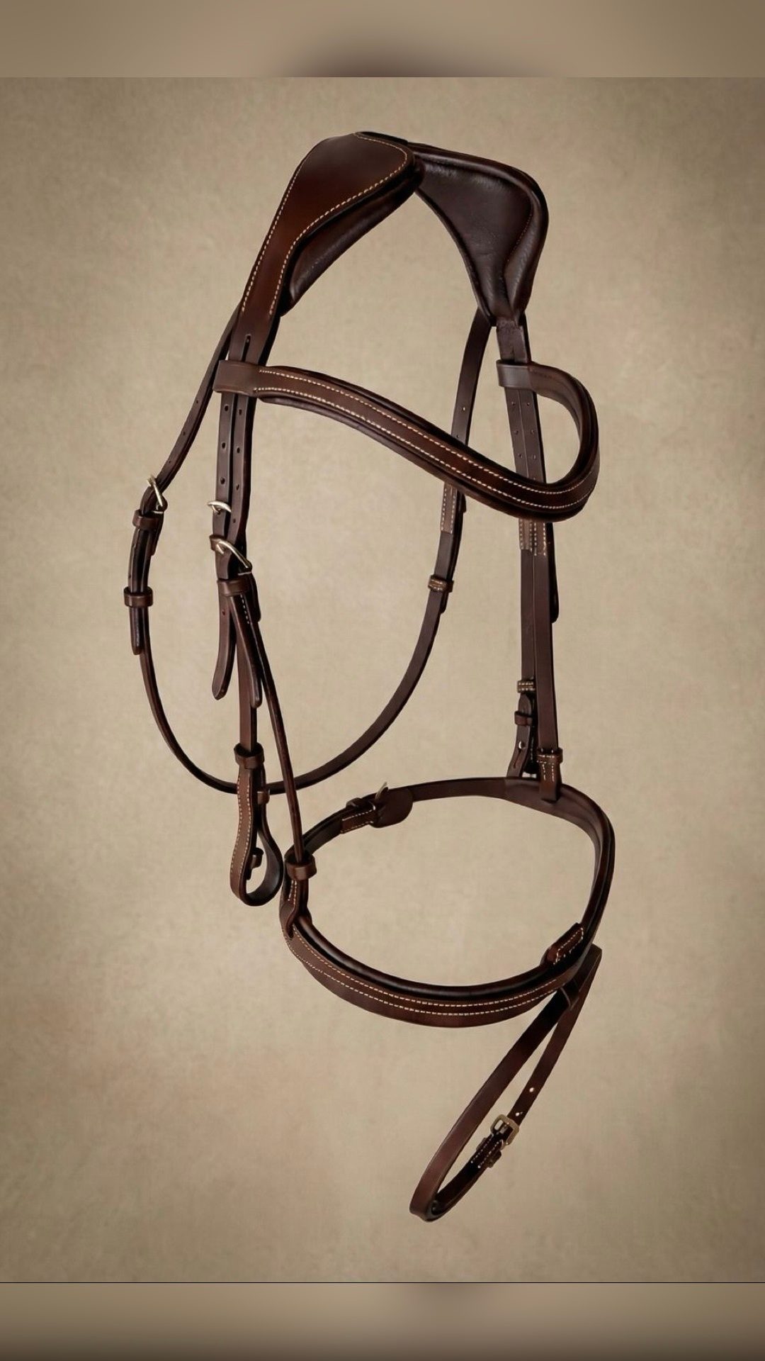Filet en cuir Elekka et Renes - Taille Cheval - Marron, média 2