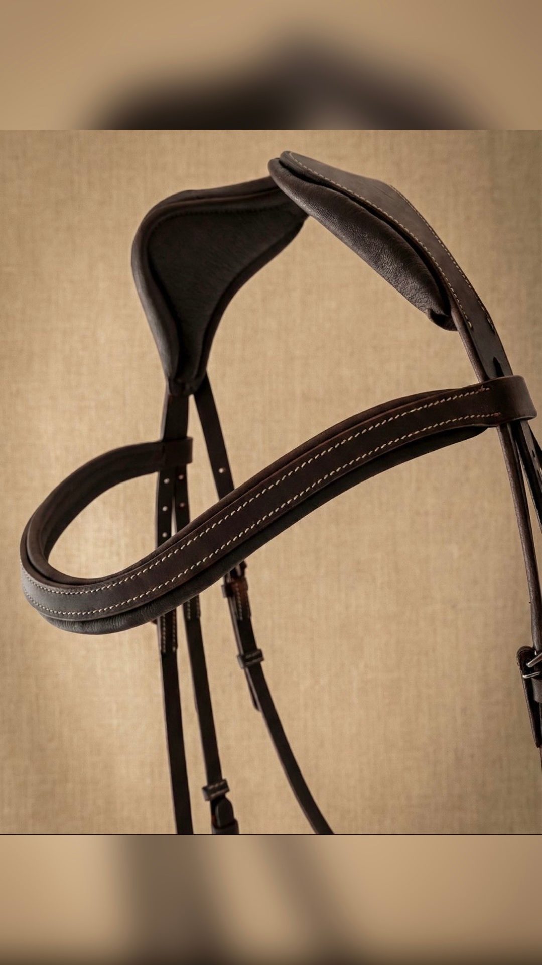 Filet en cuir Elekka et Renes - Taille Cheval - Marron, média 3