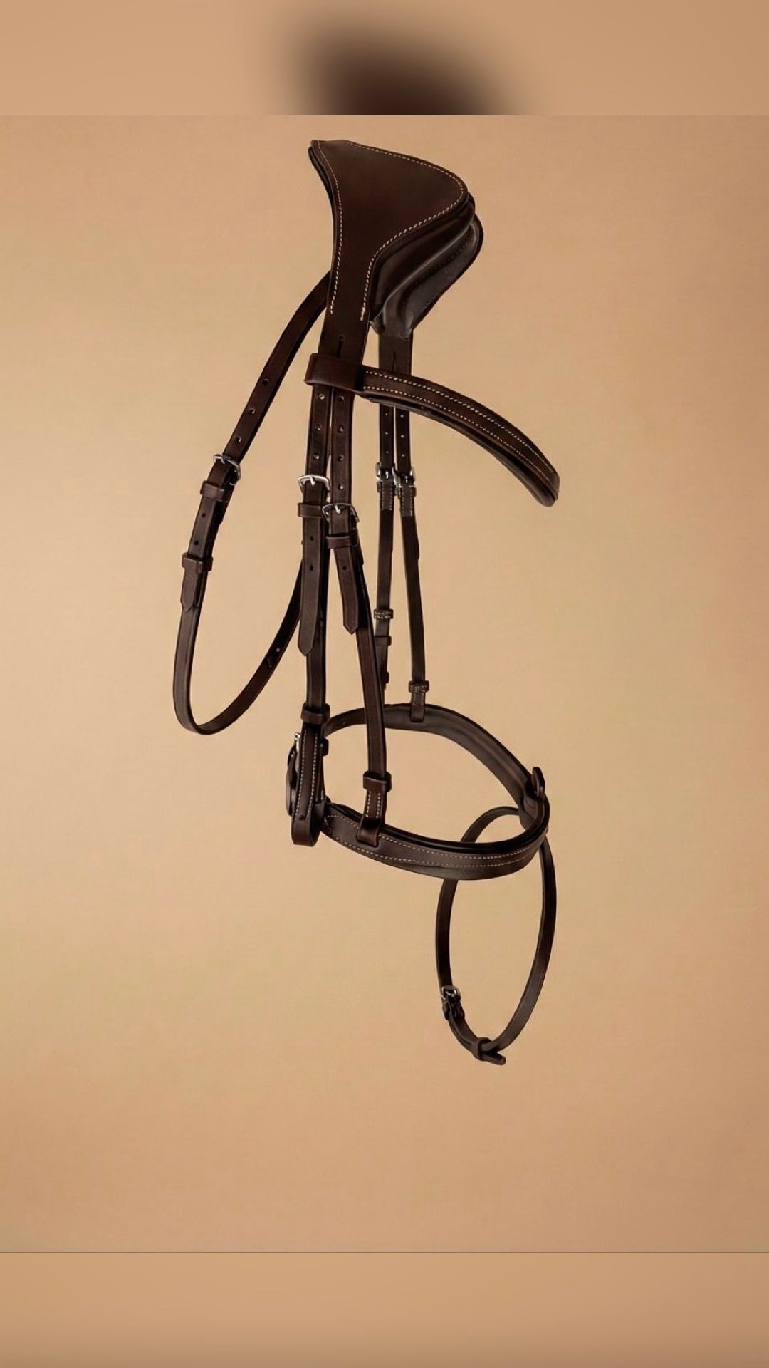 Filet en cuir Elekka et Renes - Taille Cheval - Marron, média 5