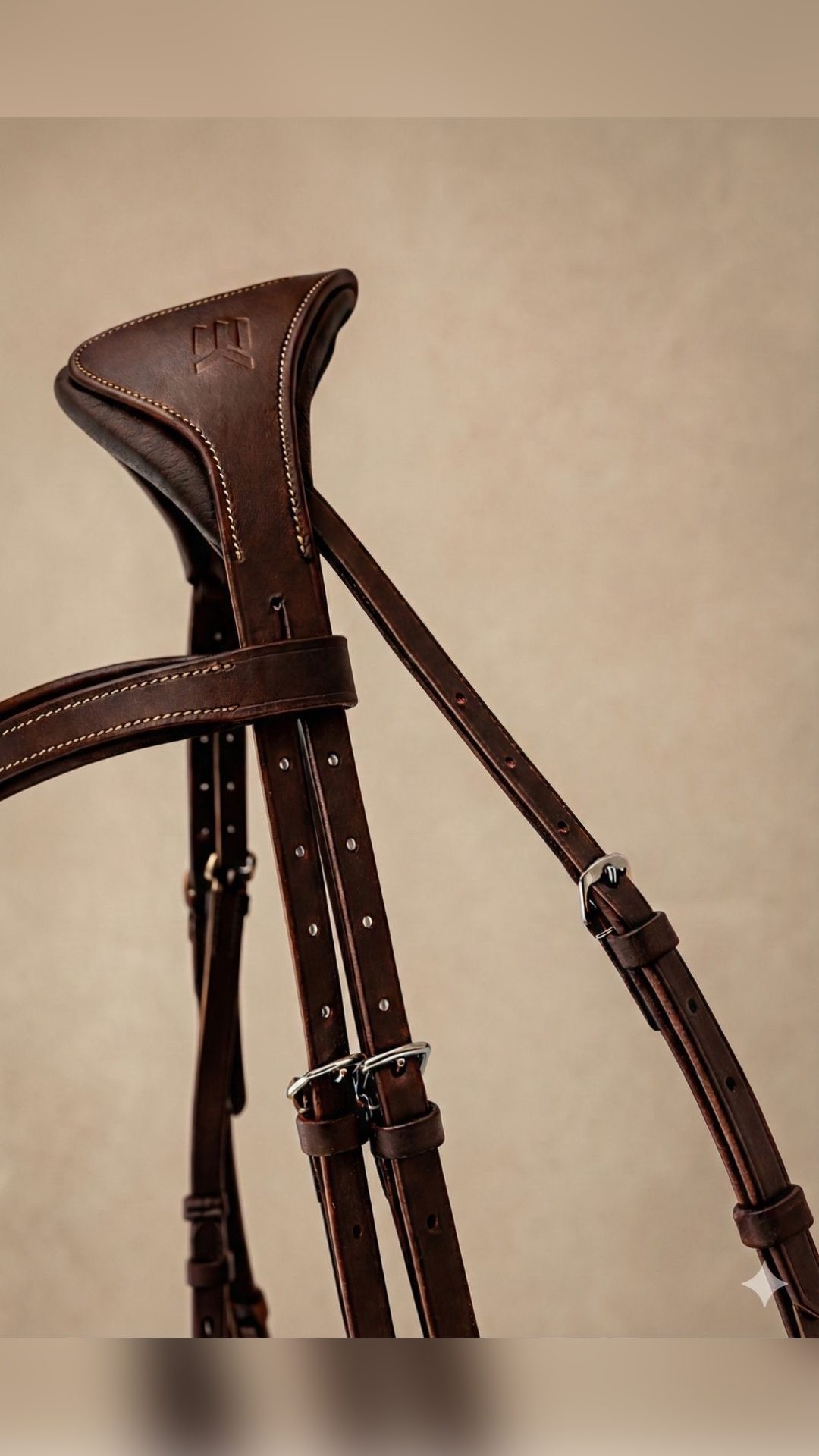 Filet en cuir Elekka et Renes - Taille Cheval - Marron, média 8