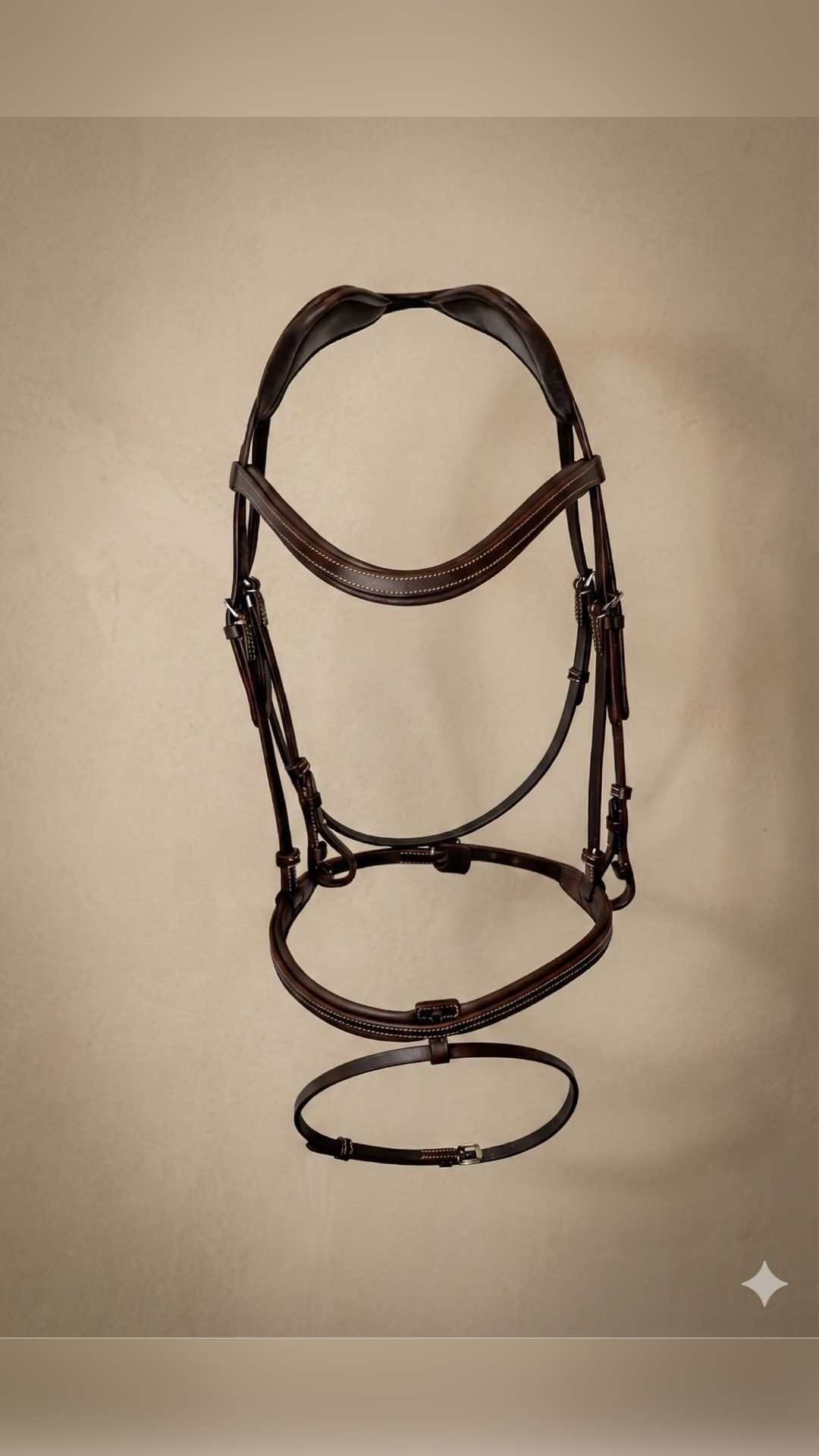 Filet en cuir Elekka et Renes - Taille Cheval - Marron, média 10