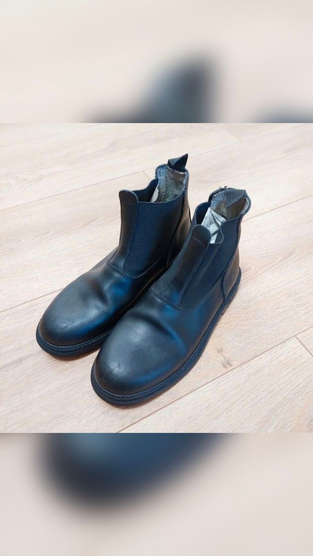 Bottines équitation cuir noir Fouganza, média 2