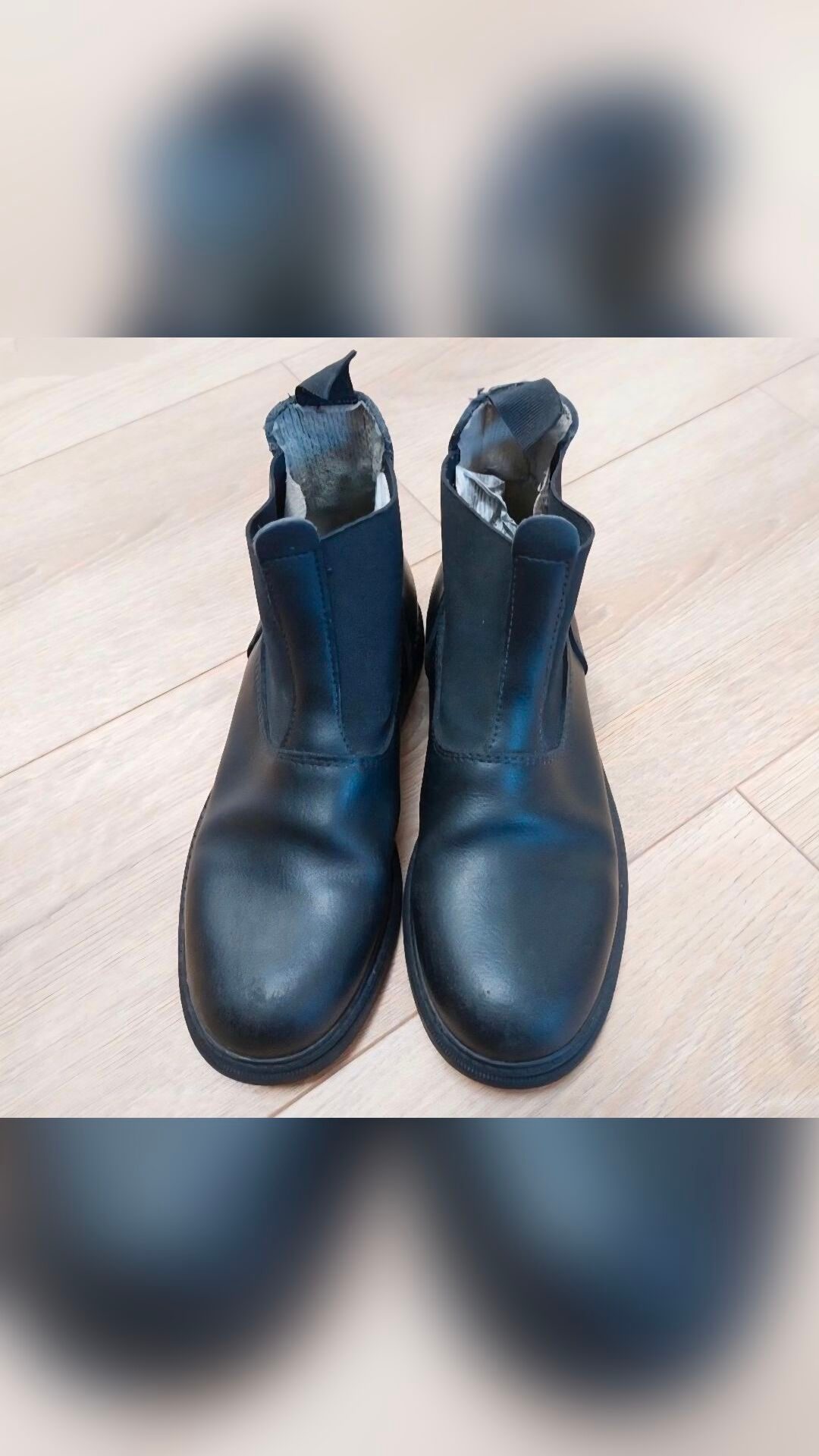 Bottines équitation cuir noir Fouganza, média 3