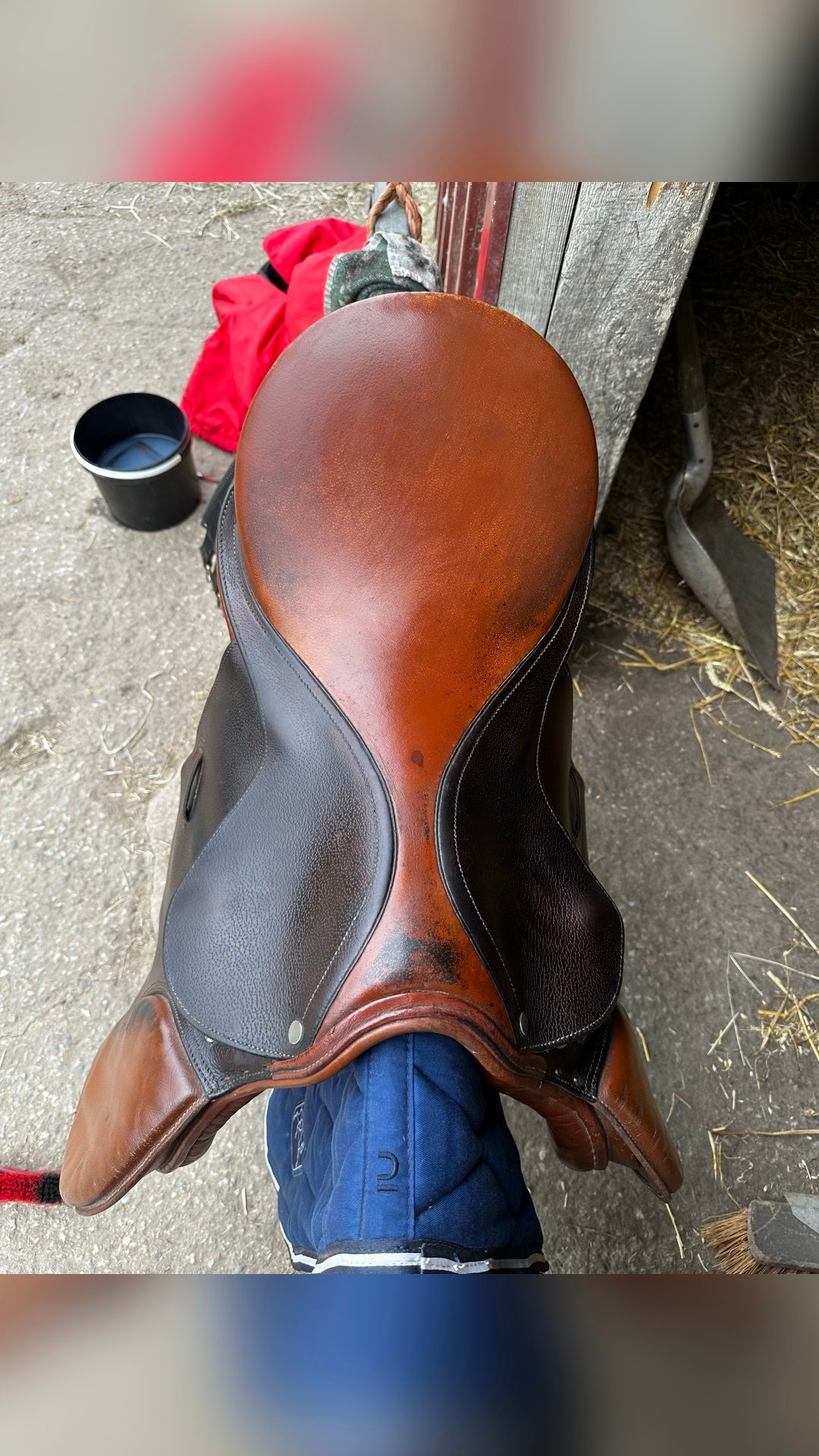 Selle tout équipée (sangle/étrier/étrivière/couvre selle), média 3