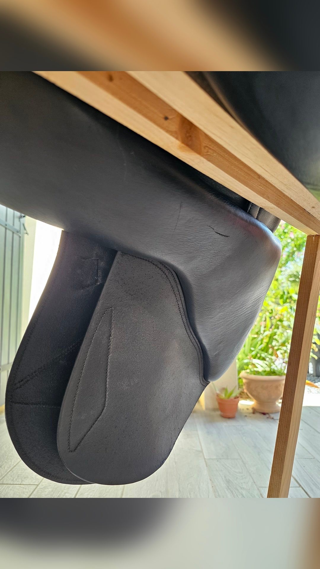 Selle FOUGANZA cuir 17,5", média 12