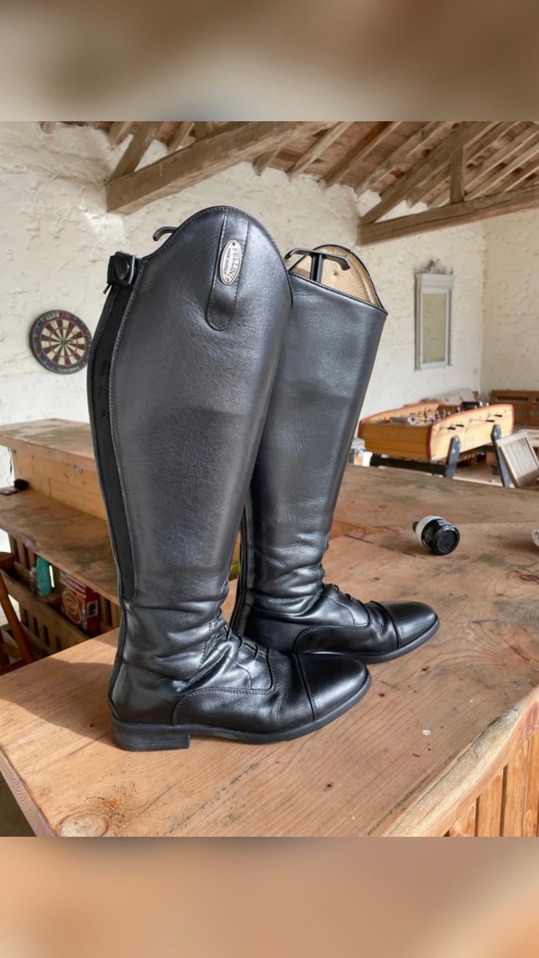 Bottes d’équitation Fellini, cuir noir véritable, média 5
