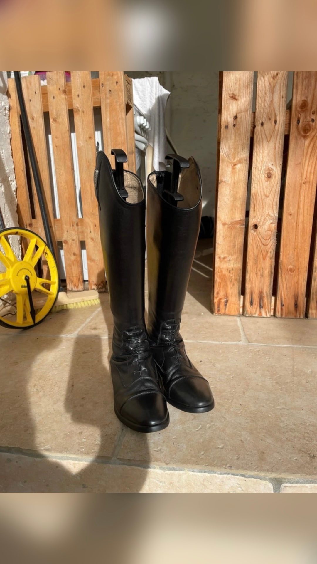 Bottes d’équitation Fellini, cuir noir véritable, média 2