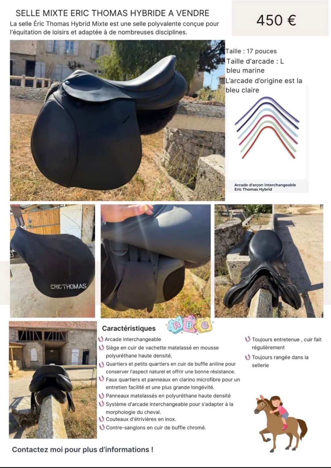 Selle Eric Thomas mixte HYBRID, média 2